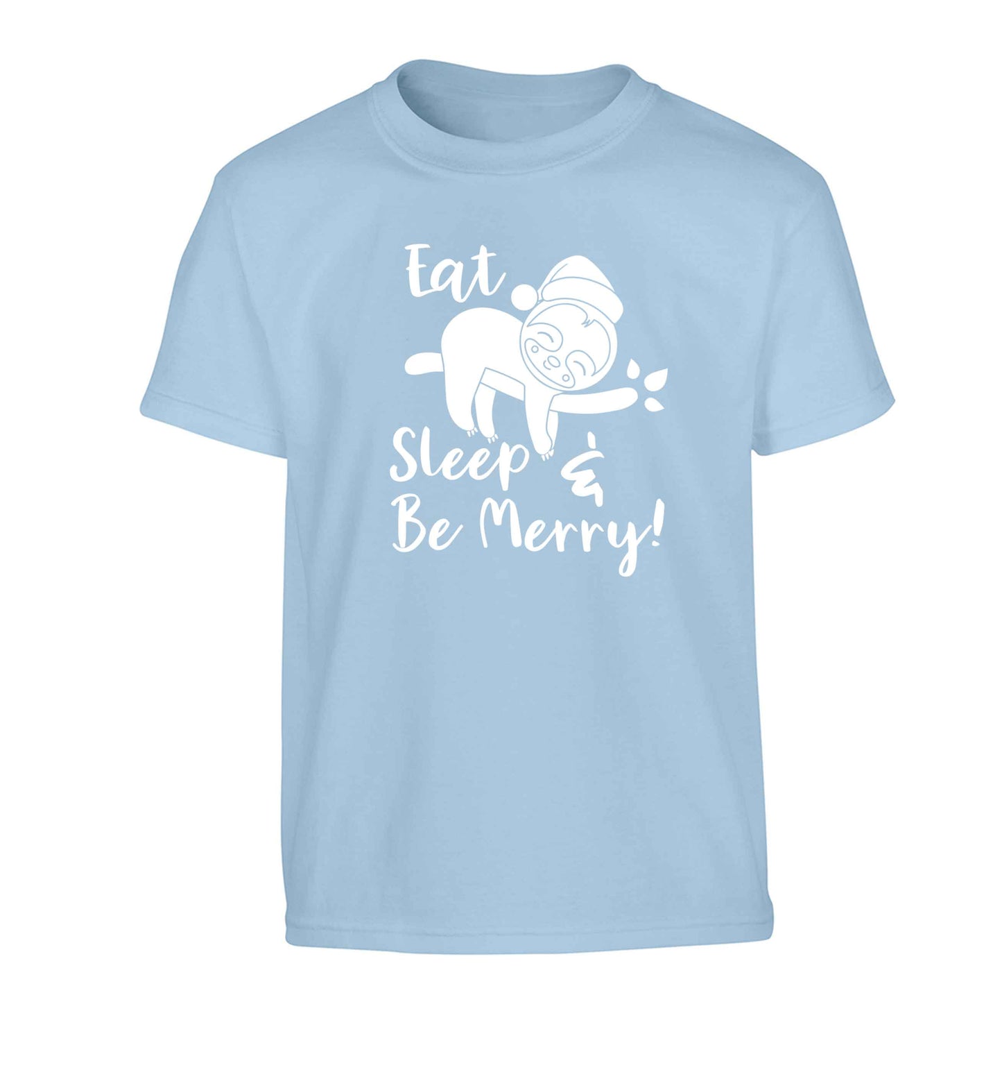 Merry Slothmas Children's light blue Tshirt 12-13 Years