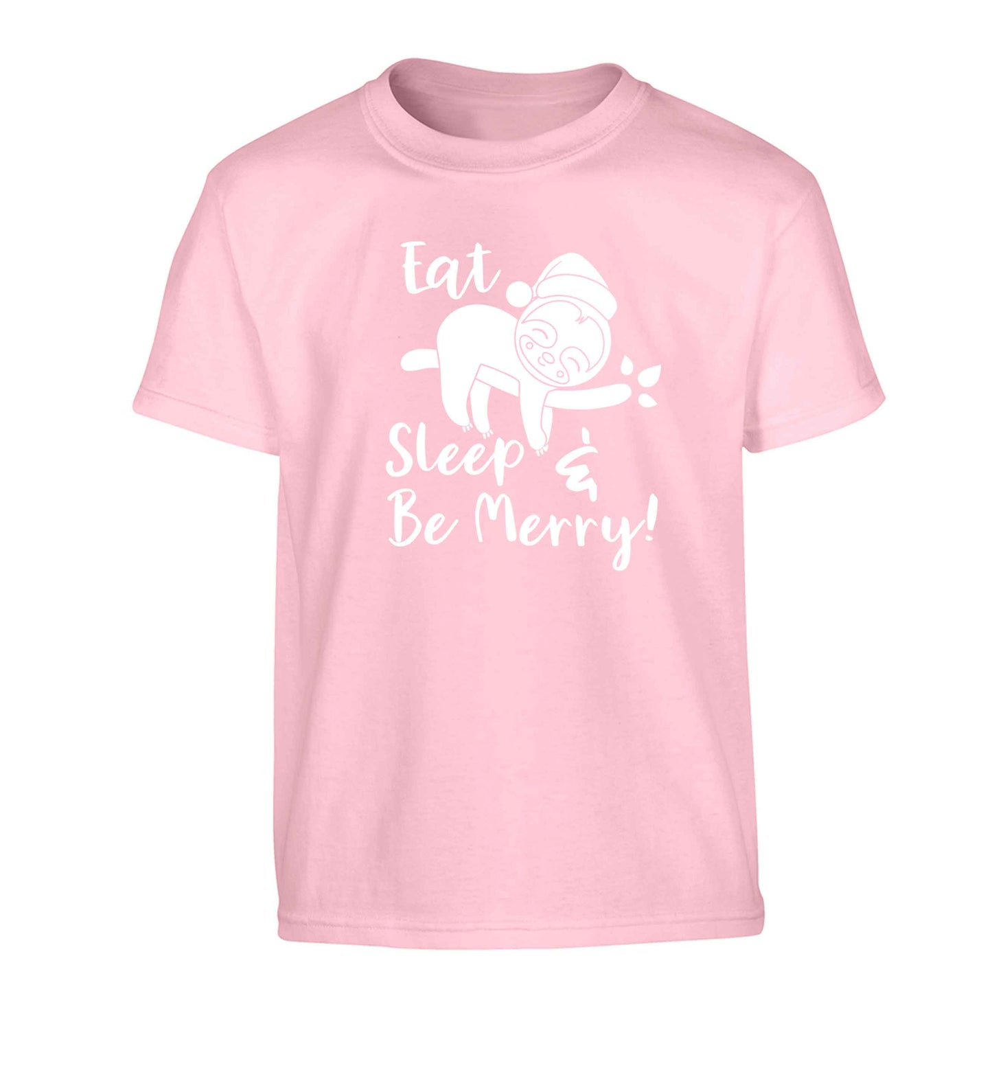 Merry Slothmas Children's light pink Tshirt 12-13 Years