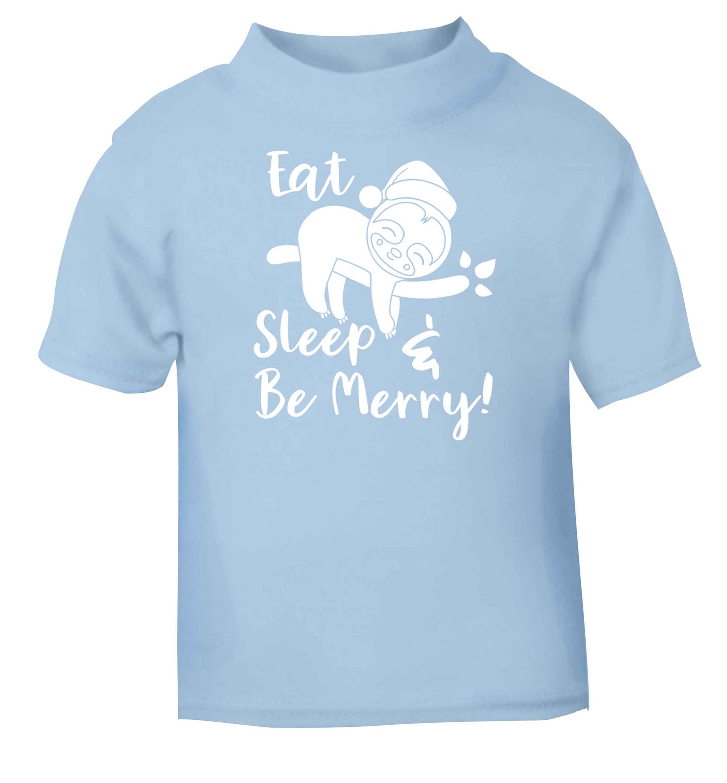 Merry Slothmas light blue baby toddler Tshirt 2 Years