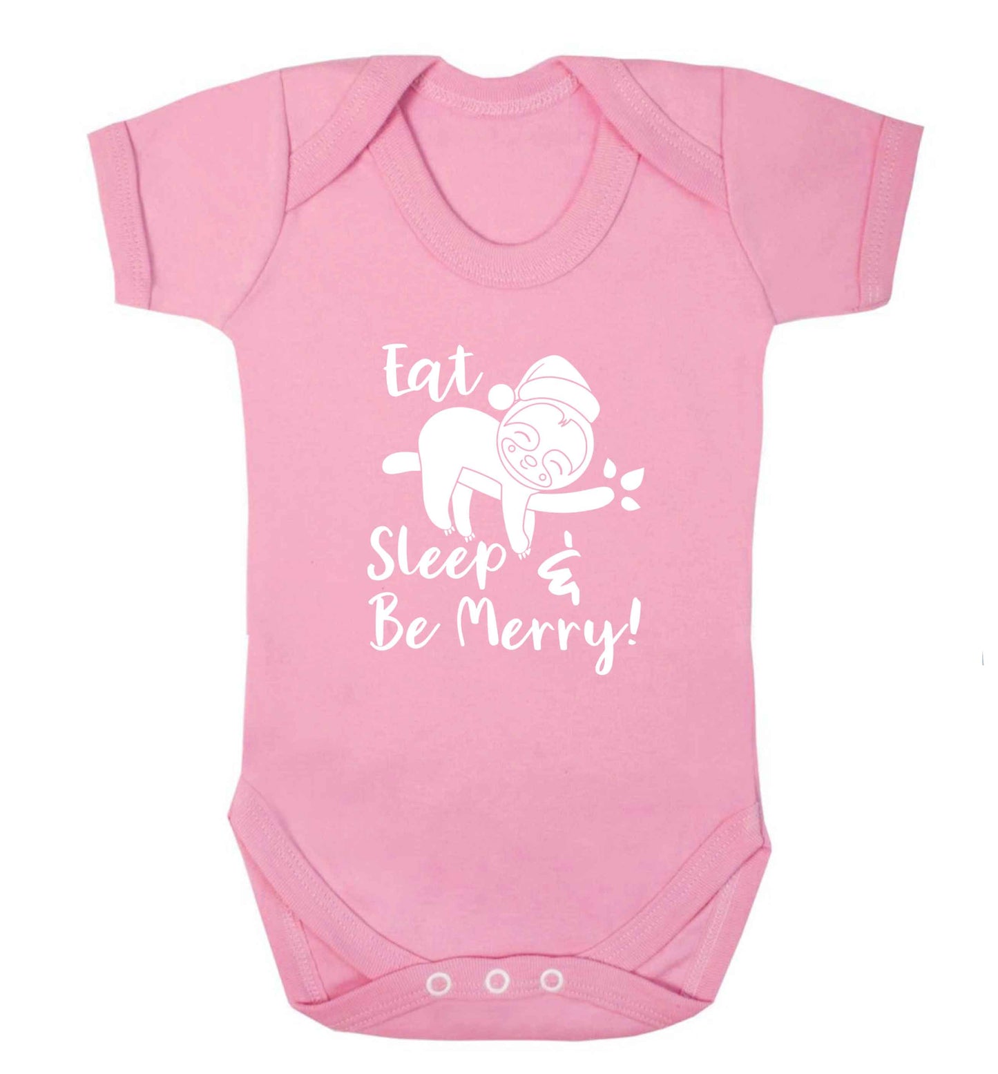 Merry Slothmas baby vest pale pink 18-24 months