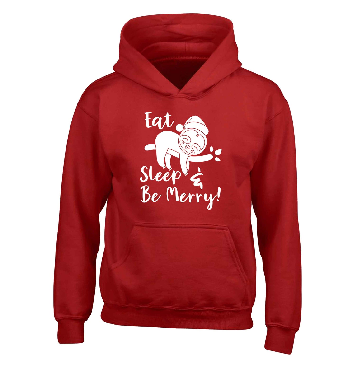 Merry Slothmas children's red hoodie 12-13 Years