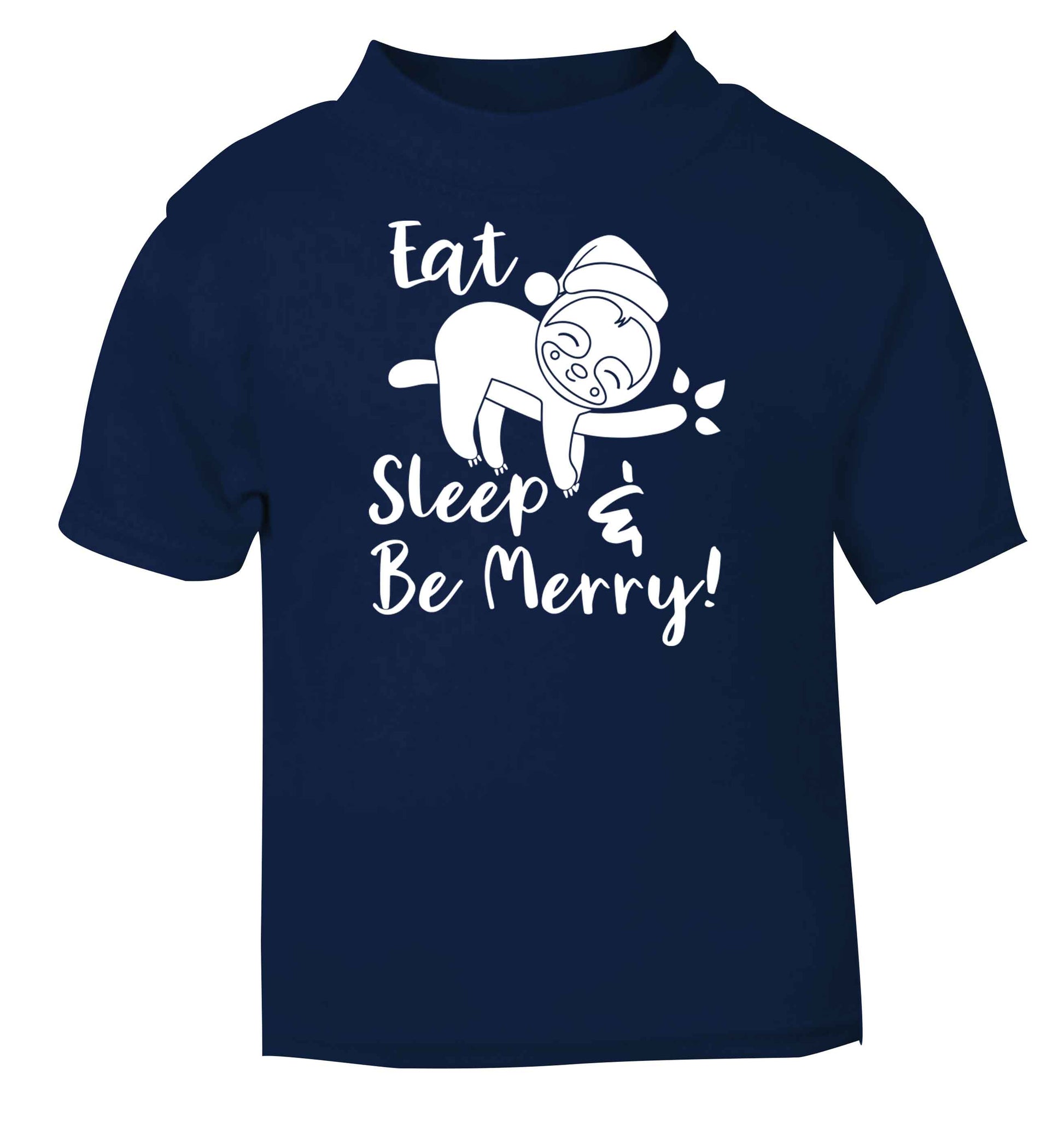 Merry Slothmas navy baby toddler Tshirt 2 Years