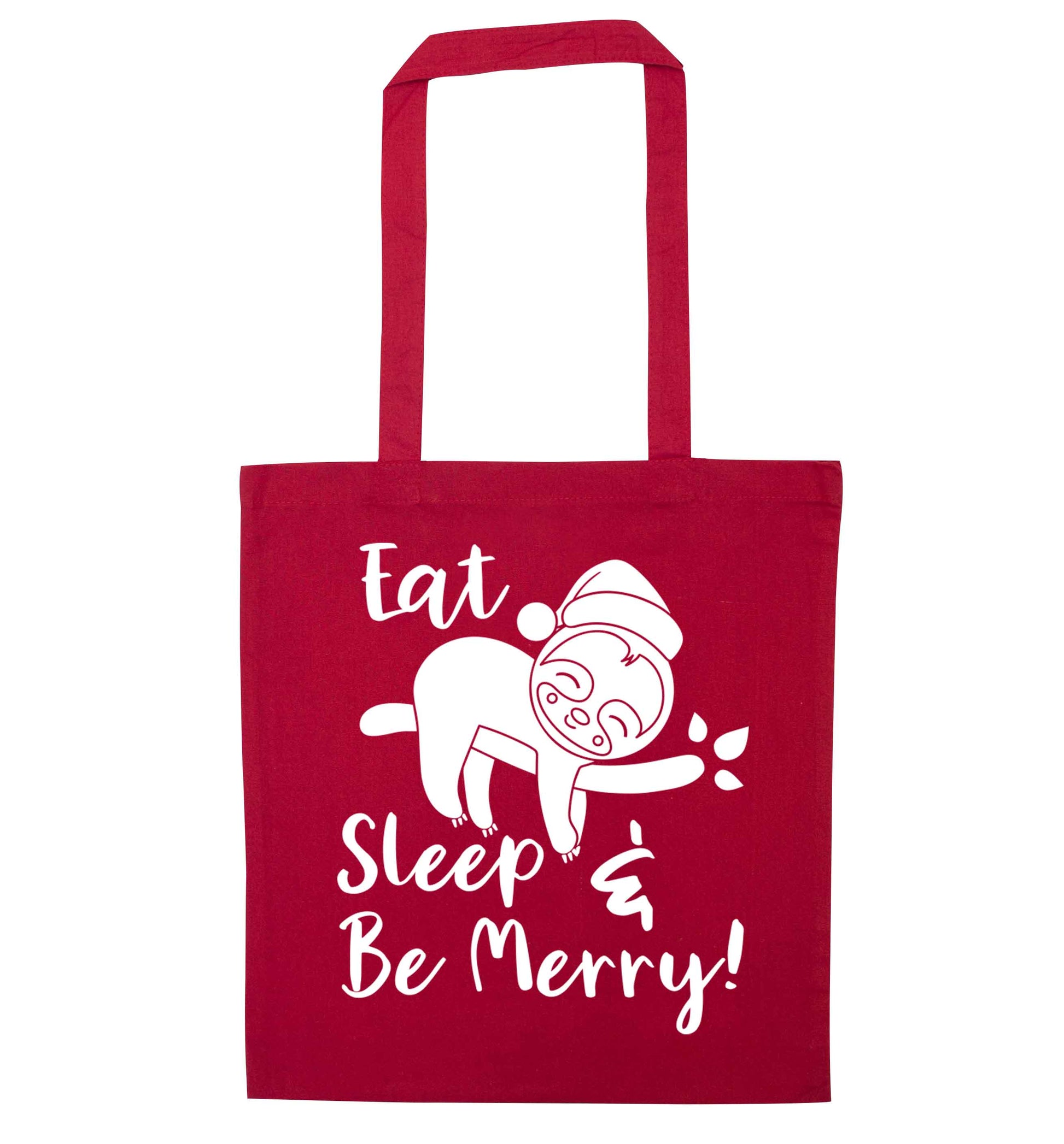 Merry Slothmas red tote bag