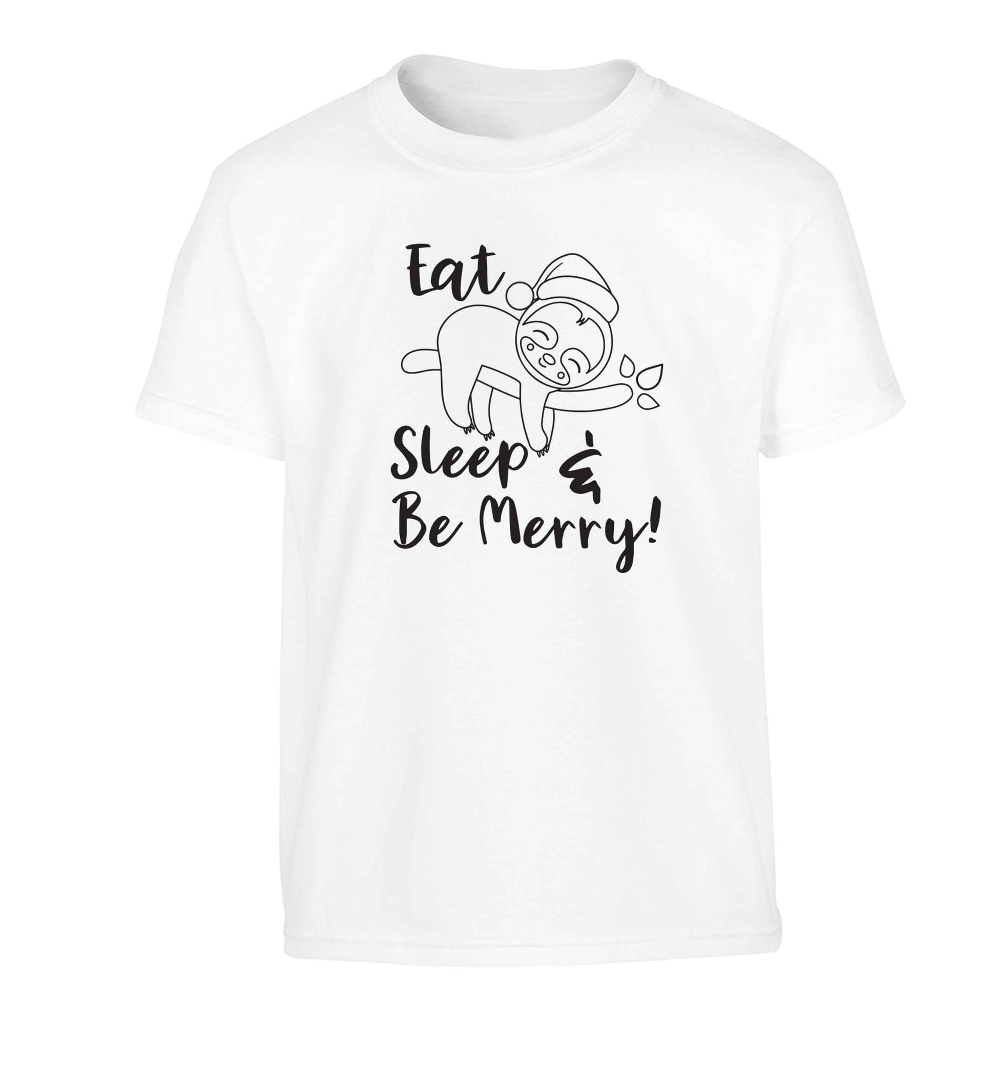 Merry Slothmas Children's white Tshirt 12-13 Years