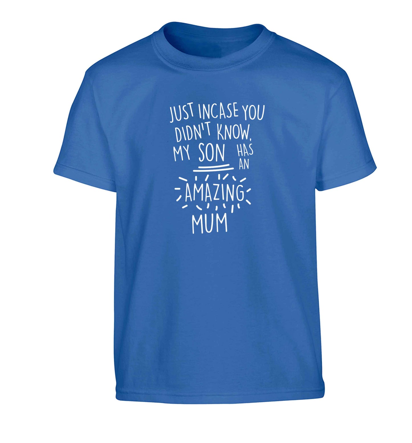 Just incase you didn't know my son has an amazing mum Children's blue Tshirt 12-13 Years