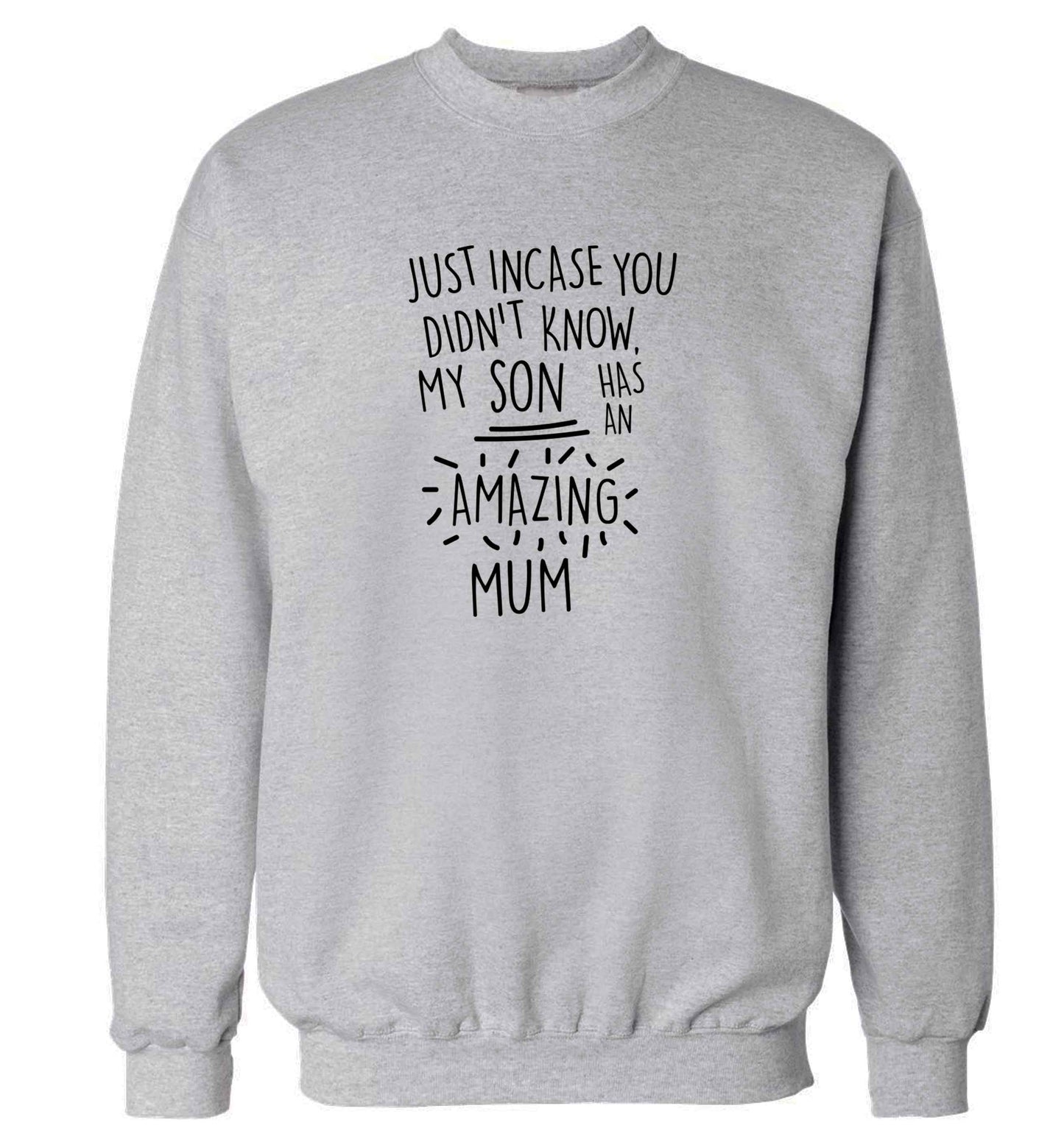 Just incase you didn't know my son has an amazing mum adult's unisex grey sweater 2XL