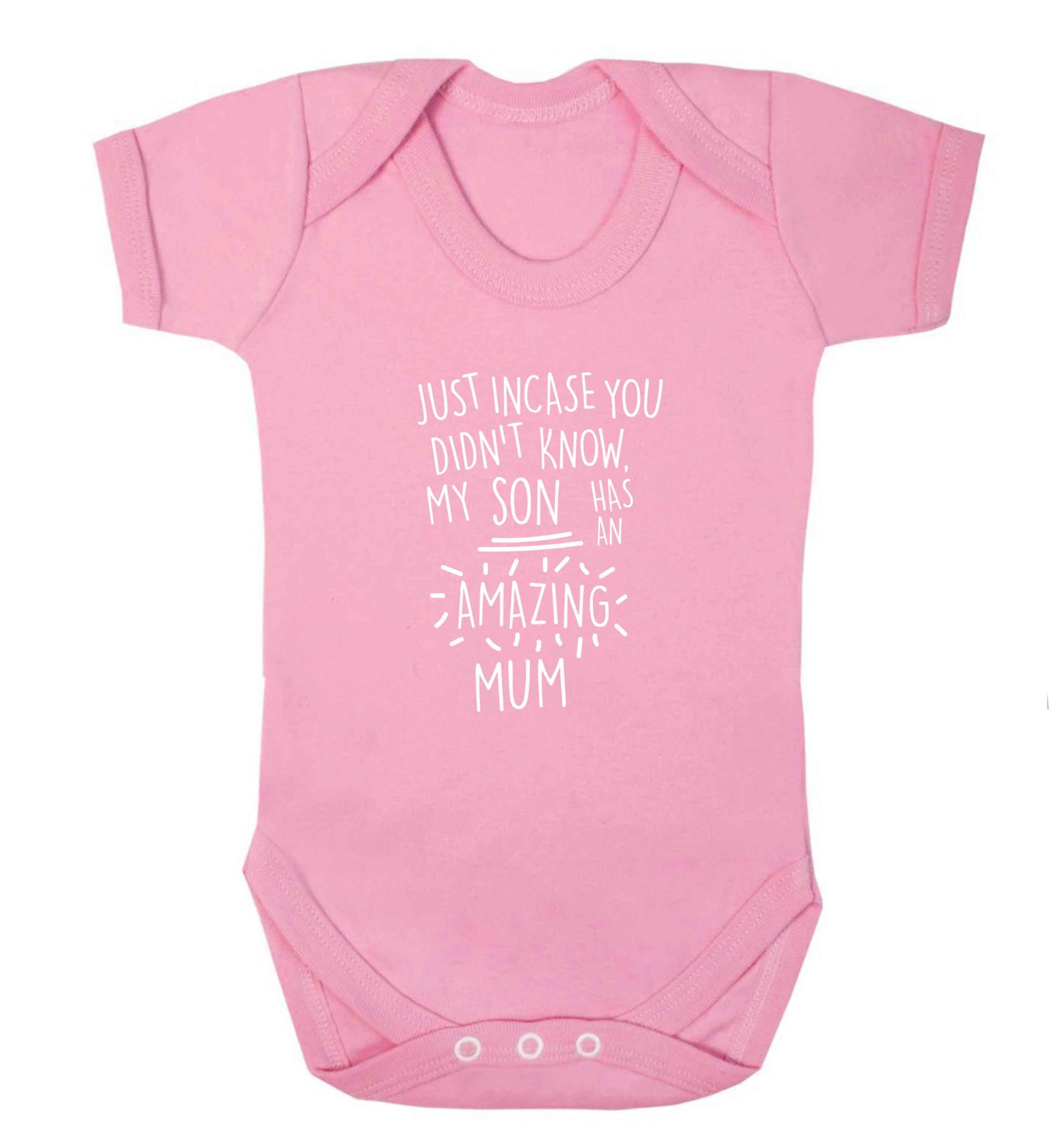 Just incase you didn't know my son has an amazing mum baby vest pale pink 18-24 months