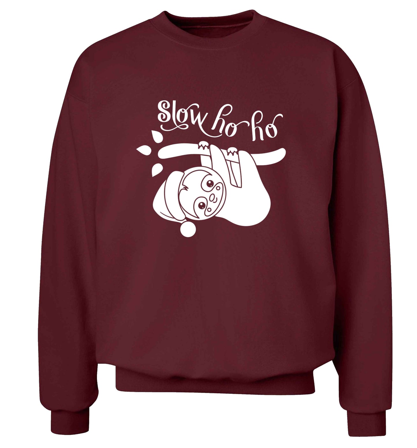 Slow Ho Ho adult's unisex maroon sweater 2XL