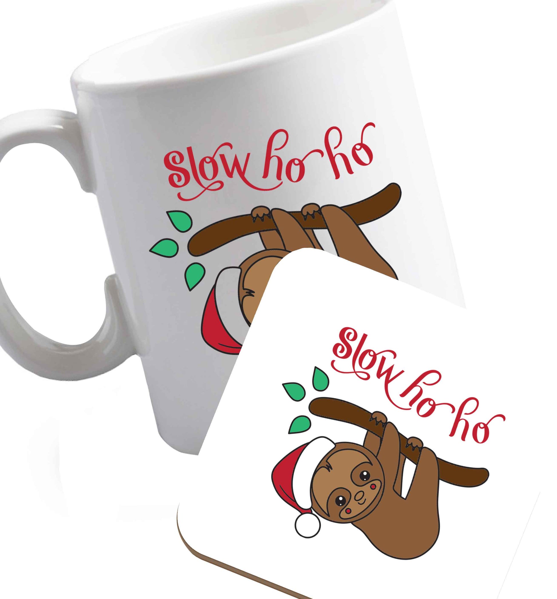 10 oz Favourite Type Pan Pancake ceramic mug and coaster set right handed