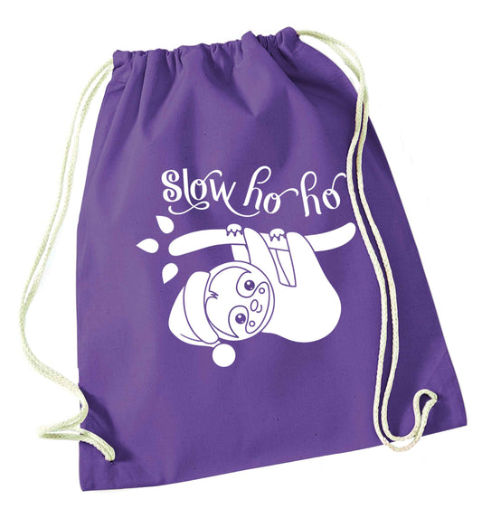 Slow Ho Ho purple drawstring bag