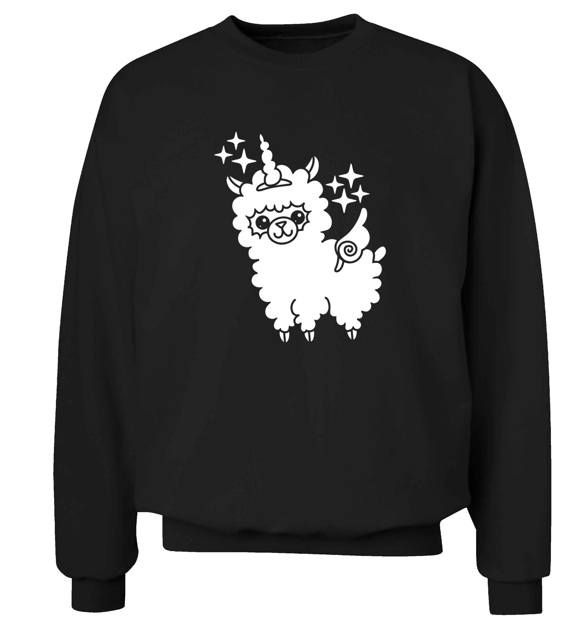 Llamacorn llama unicorn adult's unisex black sweater 2XL