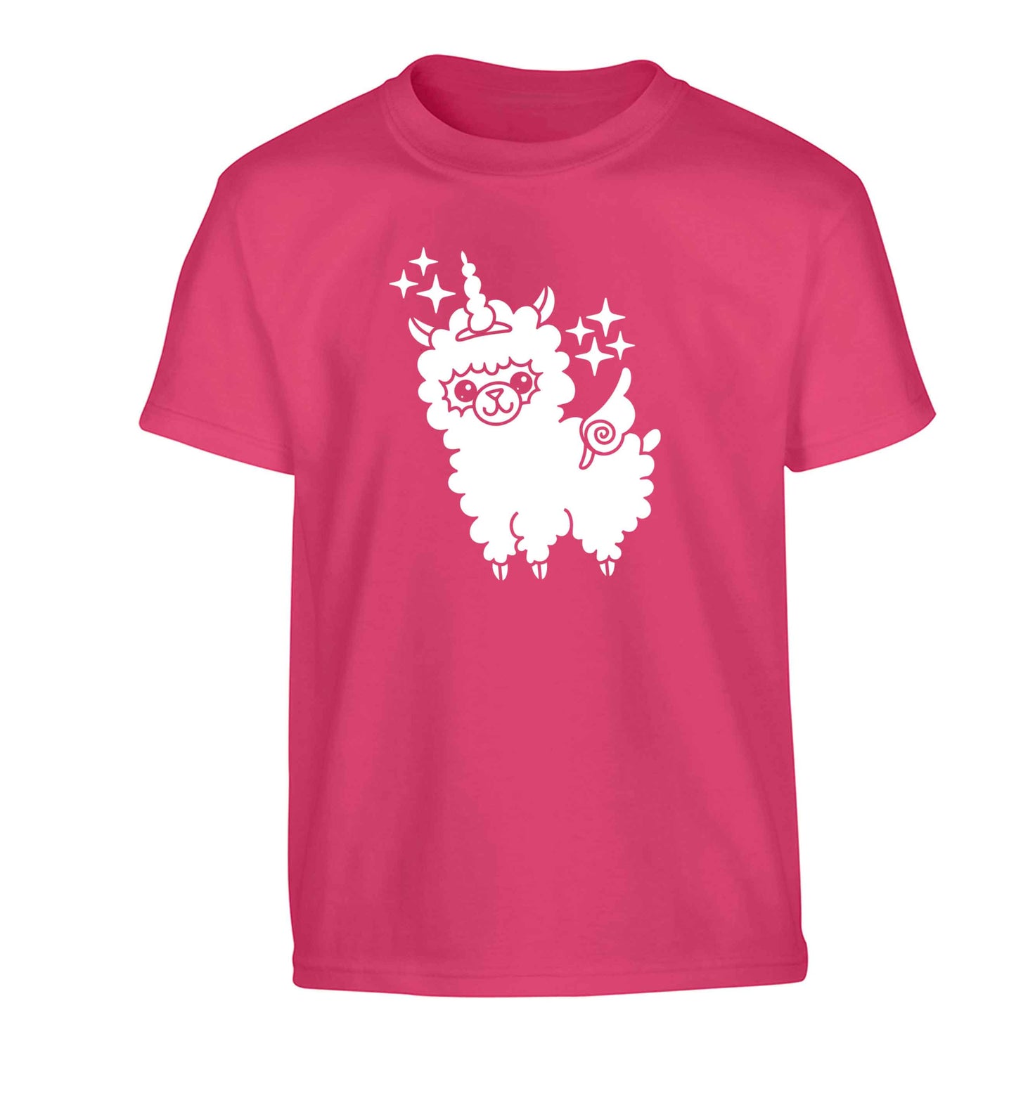 Llamacorn llama unicorn Children's pink Tshirt 12-13 Years