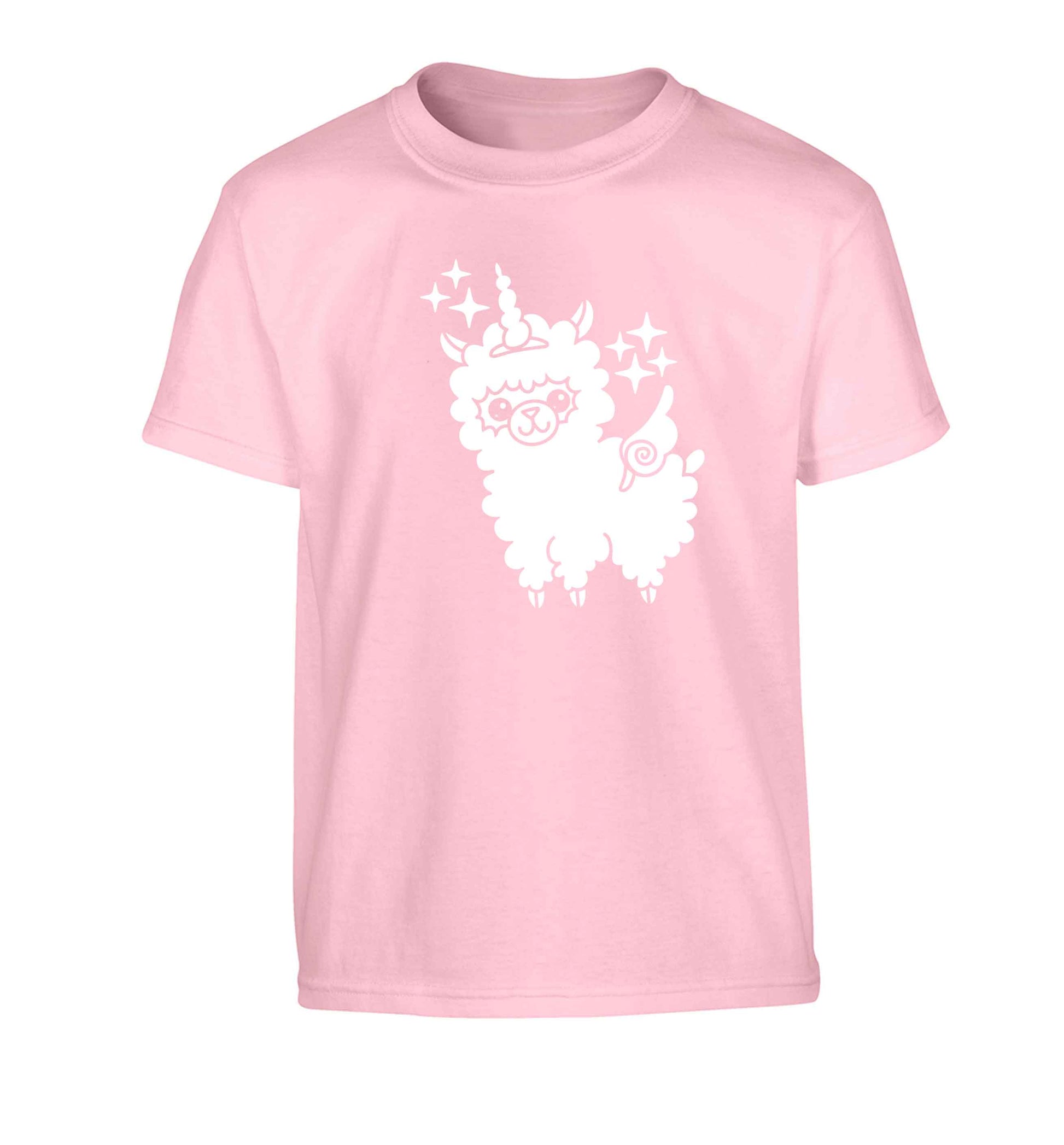 Llamacorn llama unicorn Children's light pink Tshirt 12-13 Years