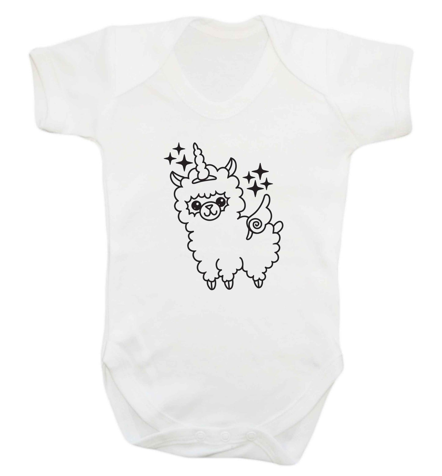 Llamacorn llama unicorn baby vest white 18-24 months