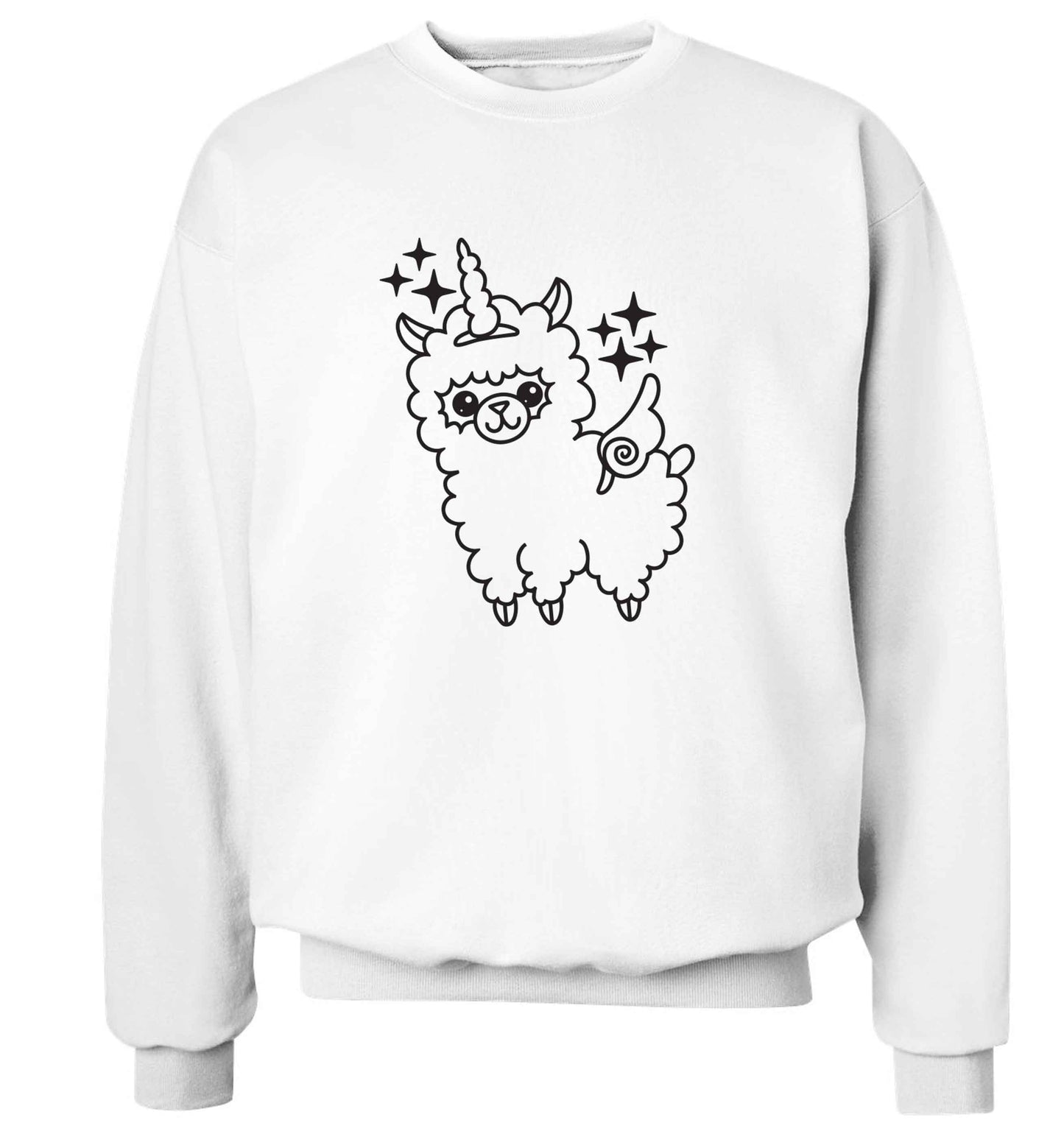 Llamacorn llama unicorn adult's unisex white sweater 2XL