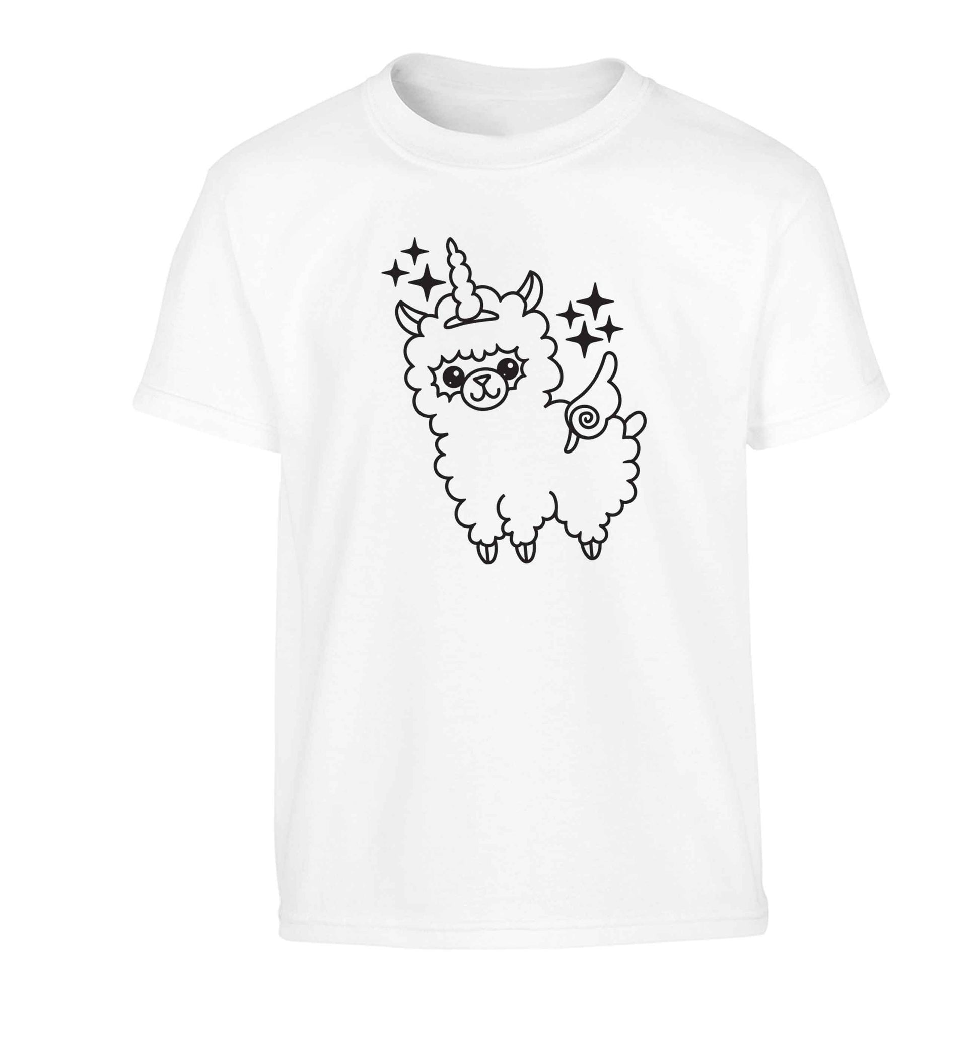 Llamacorn llama unicorn Children's white Tshirt 12-13 Years