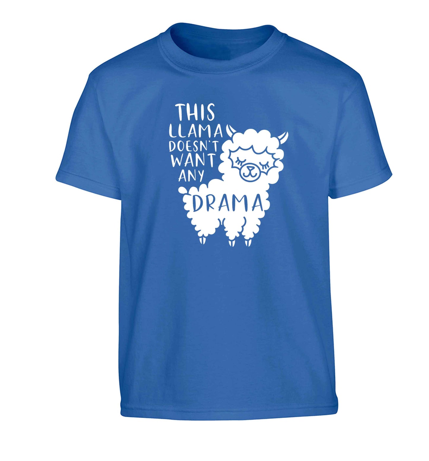 This Llama doesn't want any drama Children's blue Tshirt 12-13 Years