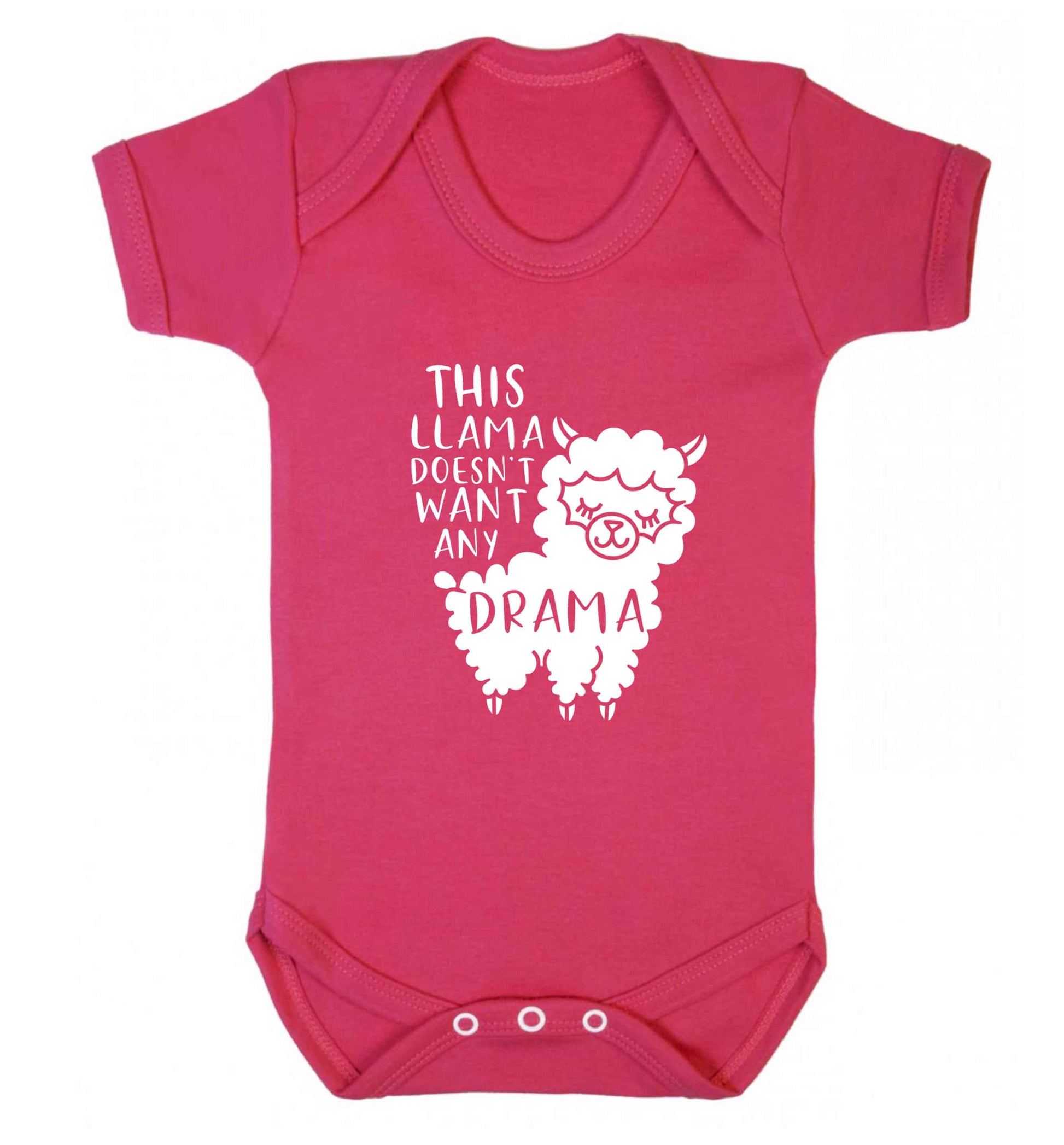 This Llama doesn't want any drama baby vest dark pink 18-24 months