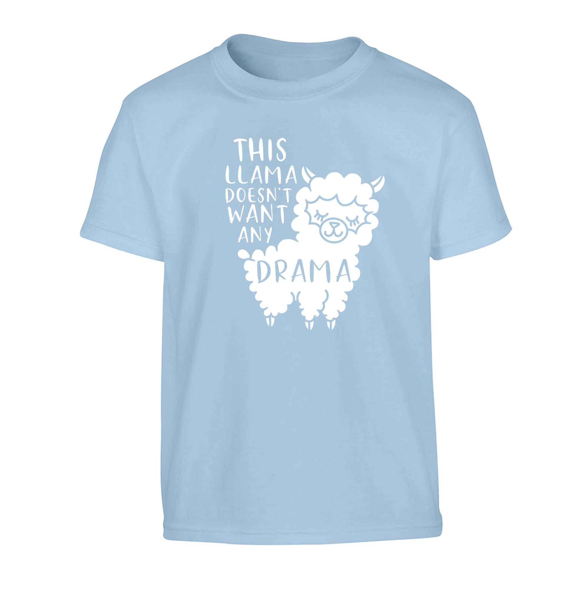 This Llama doesn't want any drama Children's light blue Tshirt 12-13 Years
