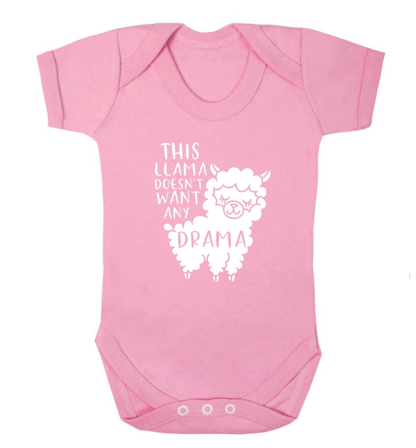 This Llama doesn't want any drama baby vest pale pink 18-24 months