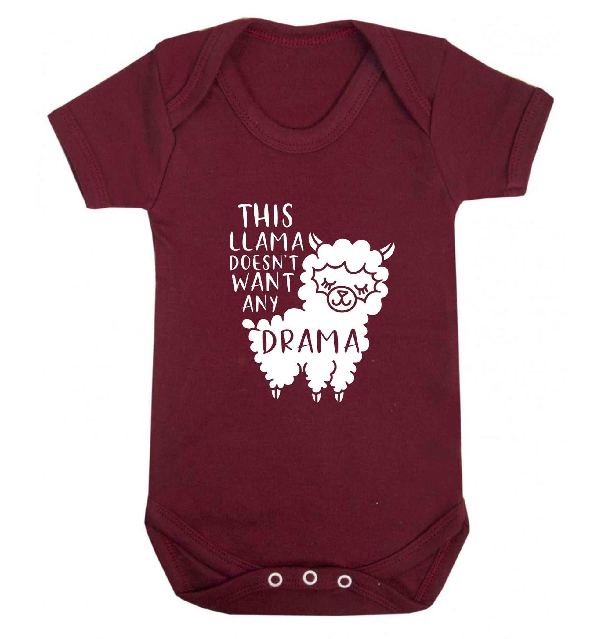 This Llama doesn't want any drama baby vest maroon 18-24 months