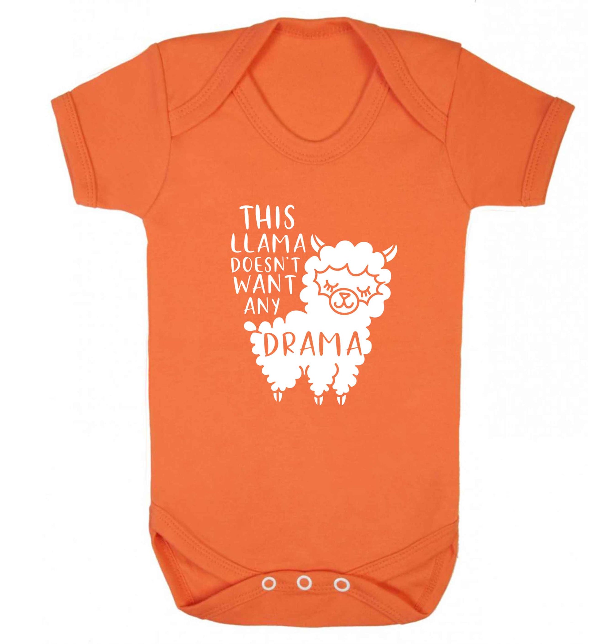 This Llama doesn't want any drama baby vest orange 18-24 months