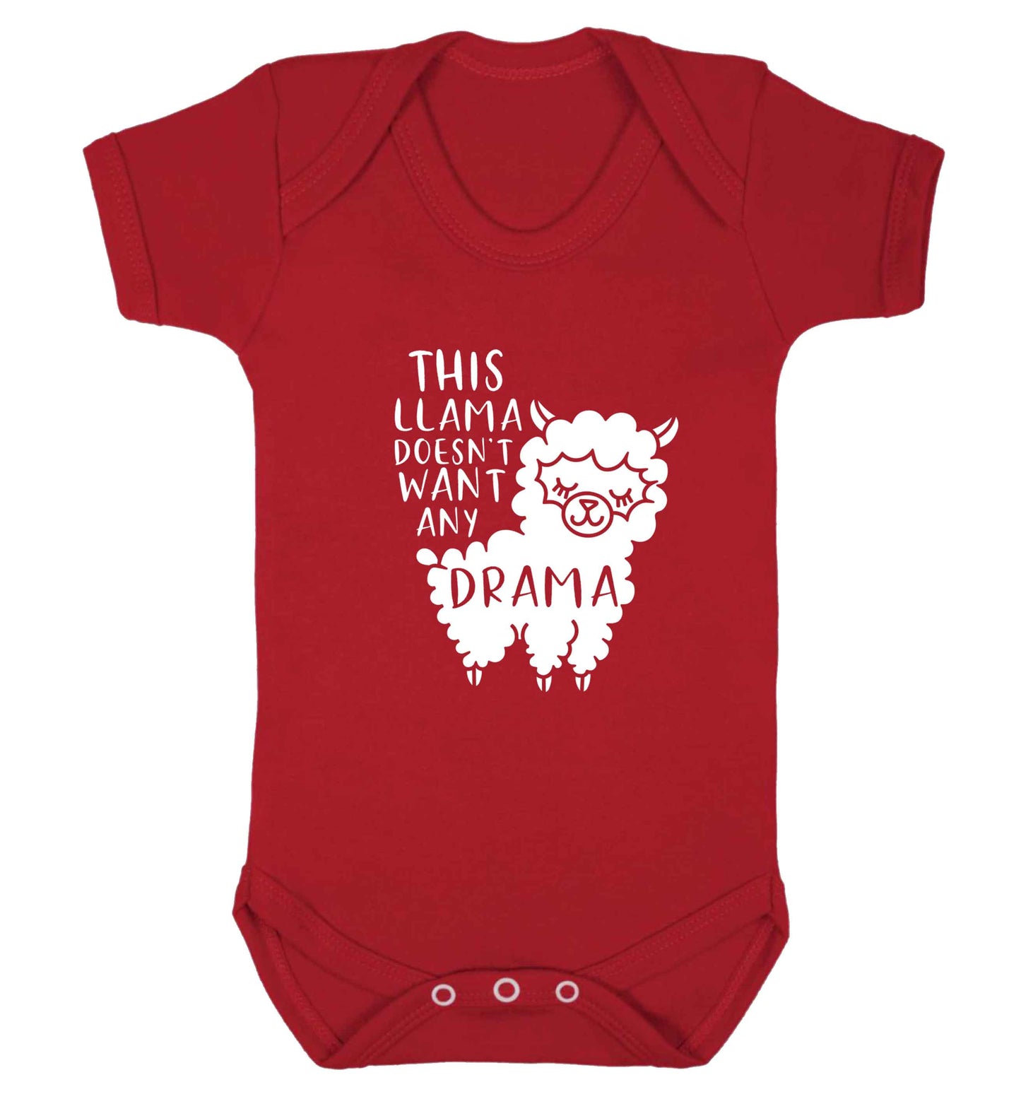 This Llama doesn't want any drama baby vest red 18-24 months