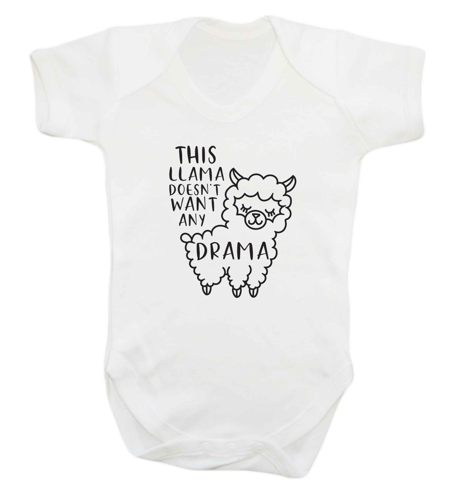 This Llama doesn't want any drama baby vest white 18-24 months