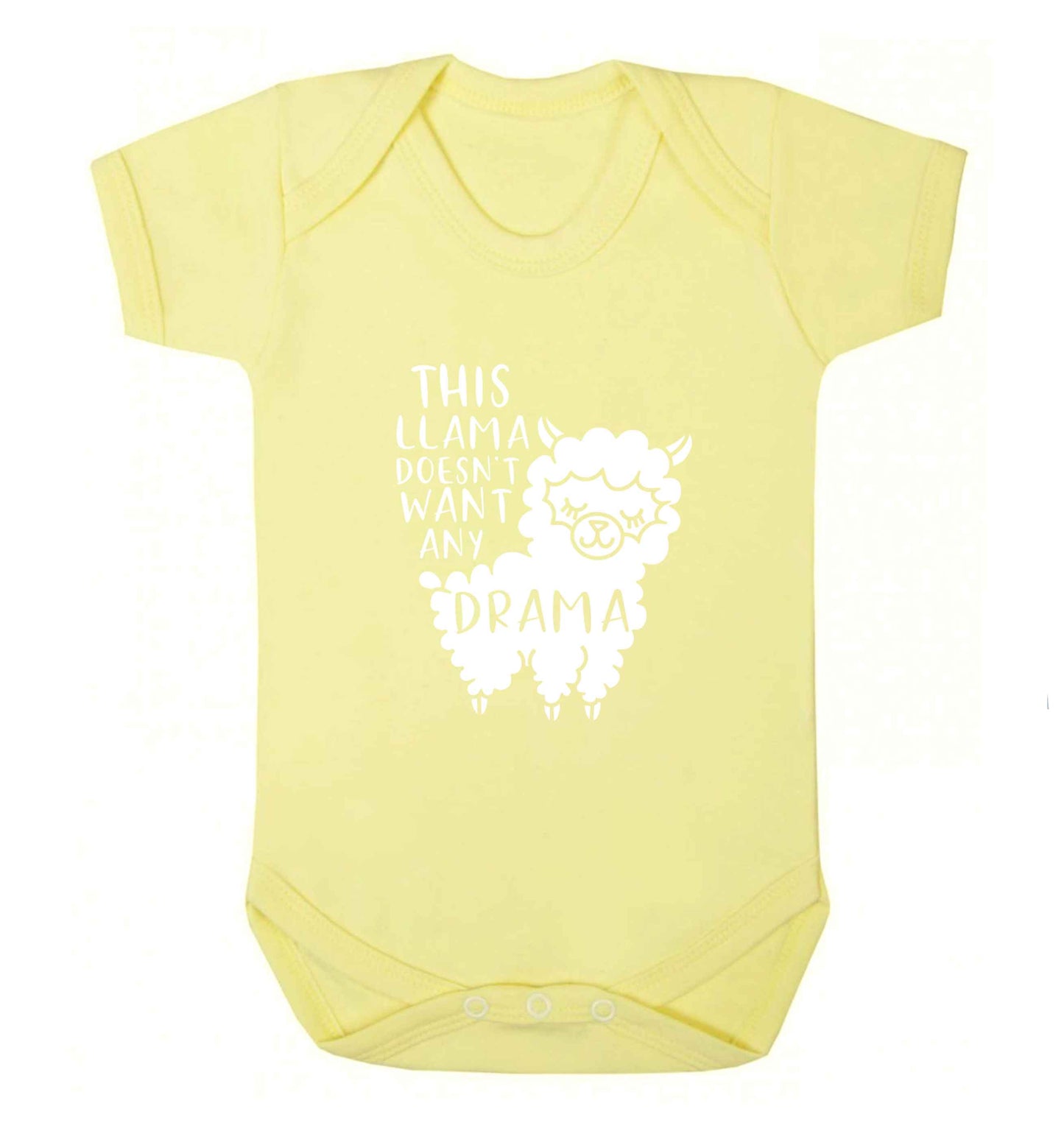 This Llama doesn't want any drama baby vest pale yellow 18-24 months