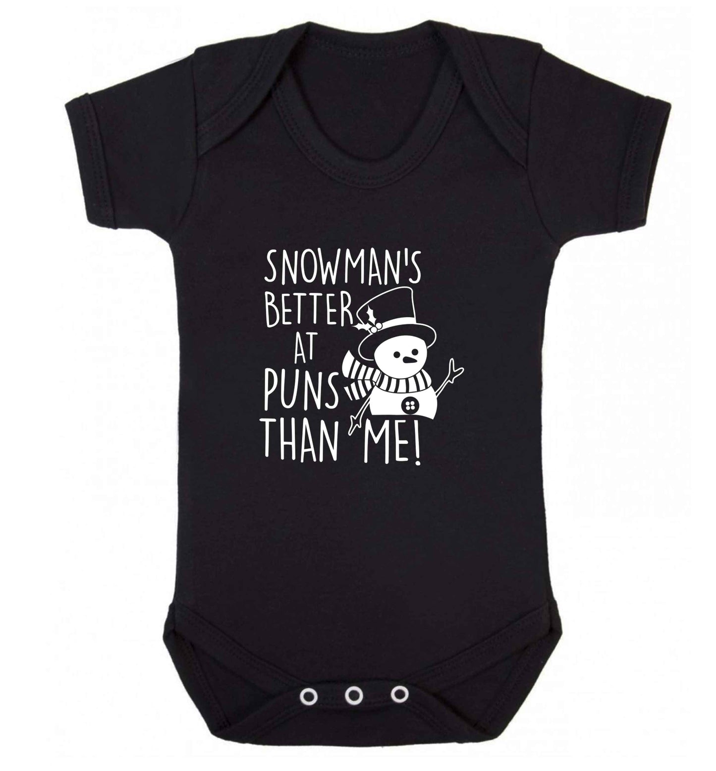 Snowman's Puns Me baby vest black 18-24 months