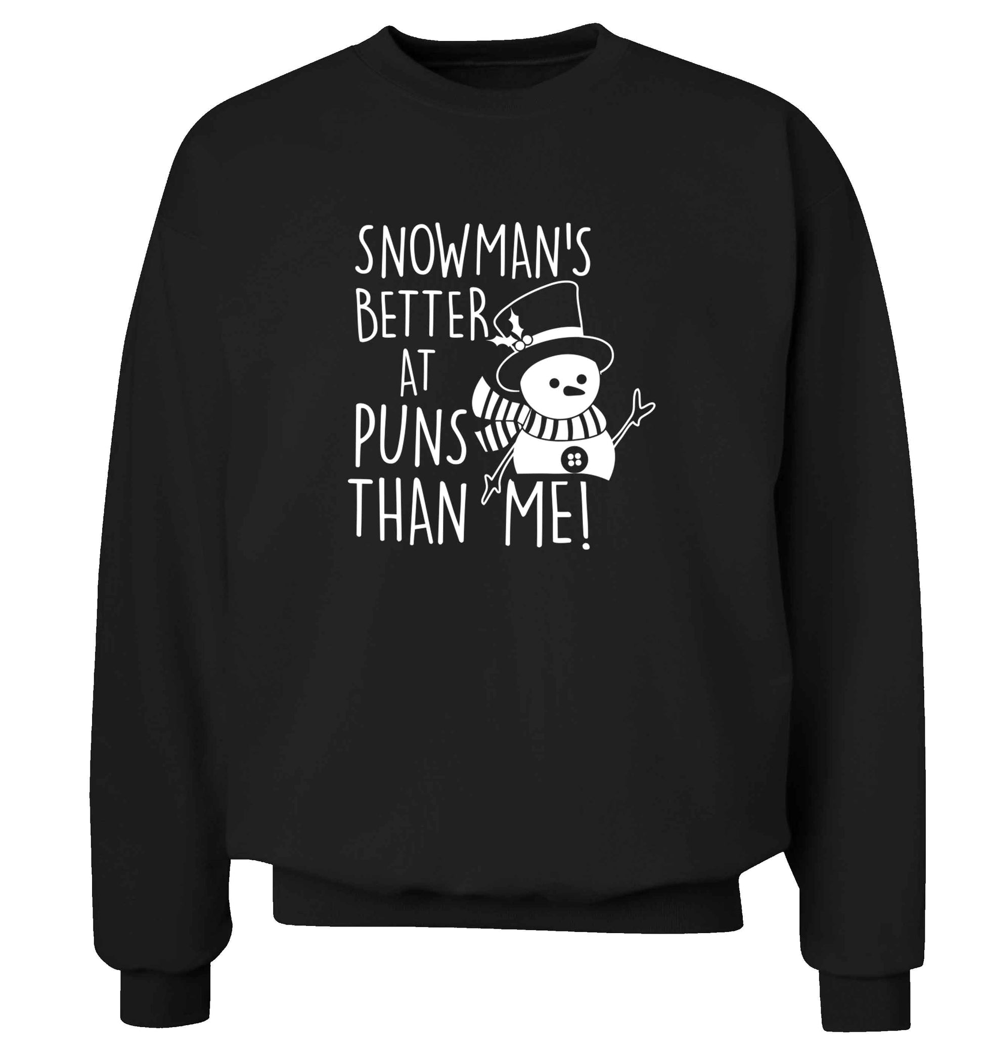 Snowman's Puns Me adult's unisex black sweater 2XL