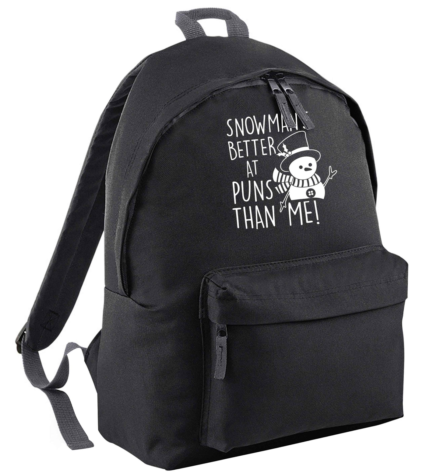 Snowman's Puns Me black adults backpack