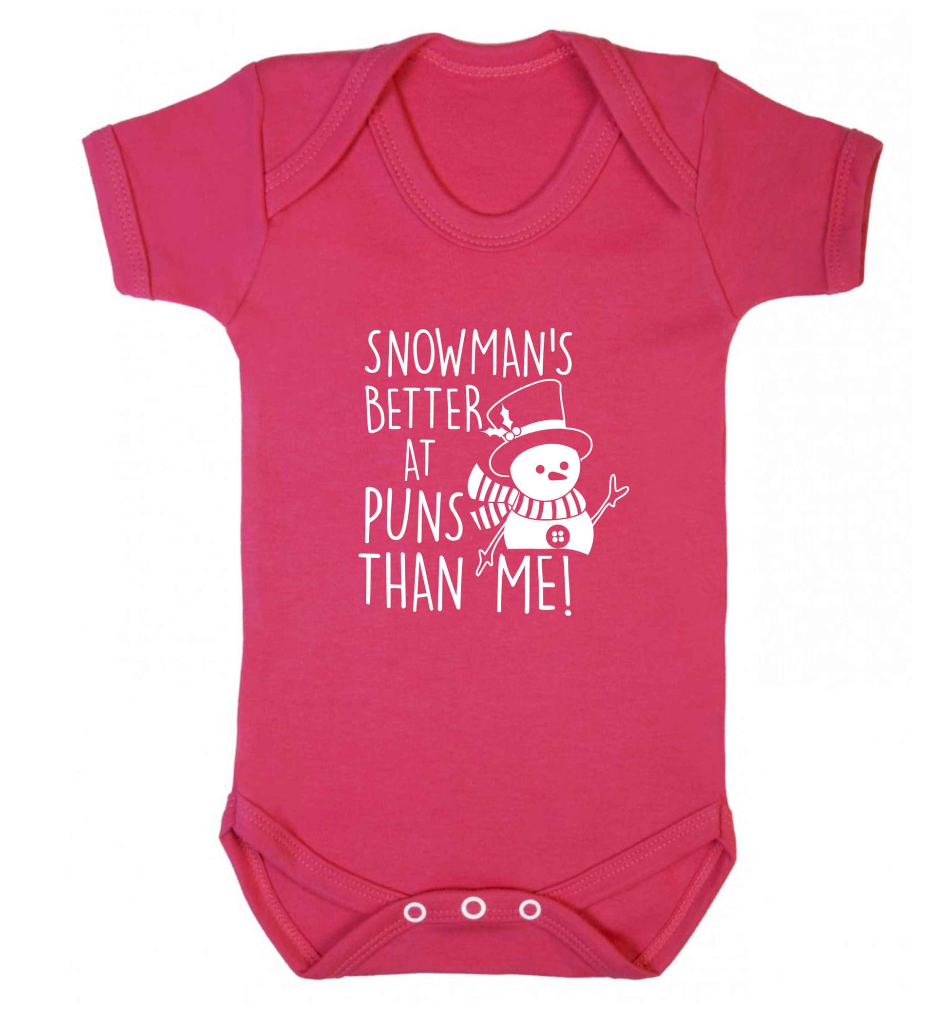 Snowman's Puns Me baby vest dark pink 18-24 months