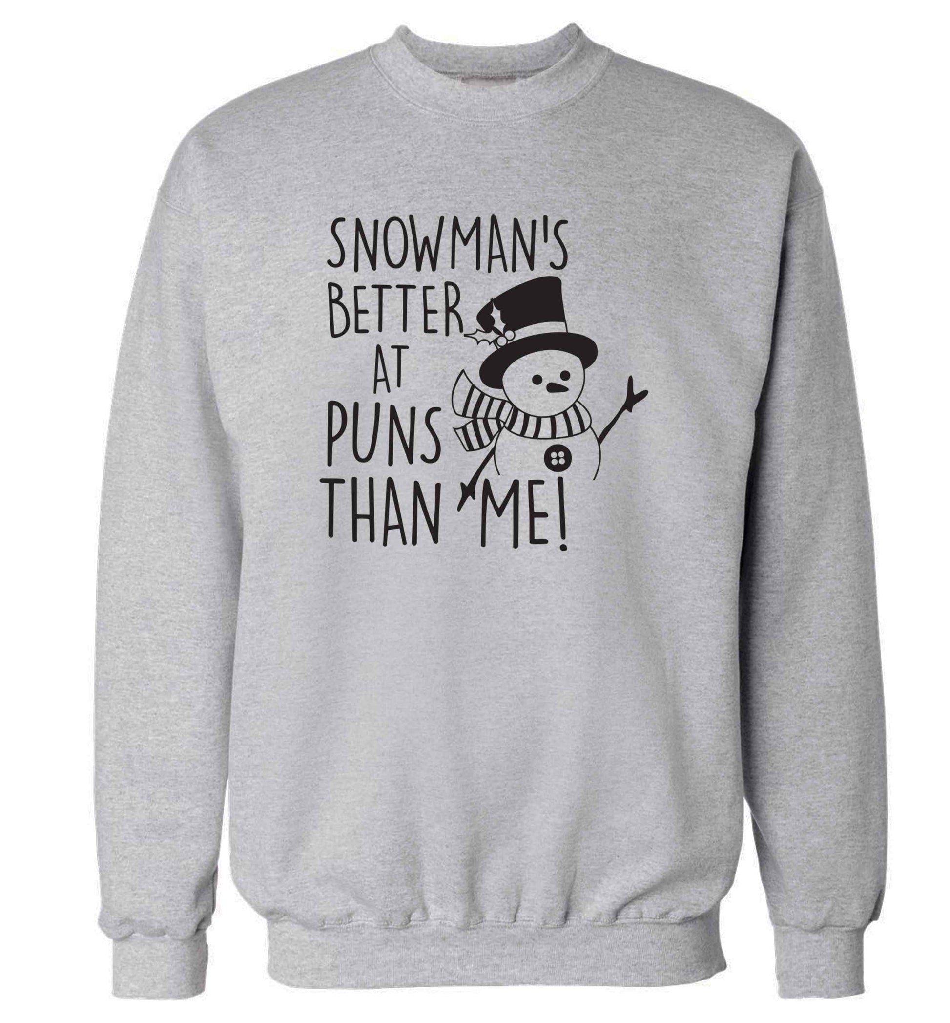 Snowman's Puns Me adult's unisex grey sweater 2XL
