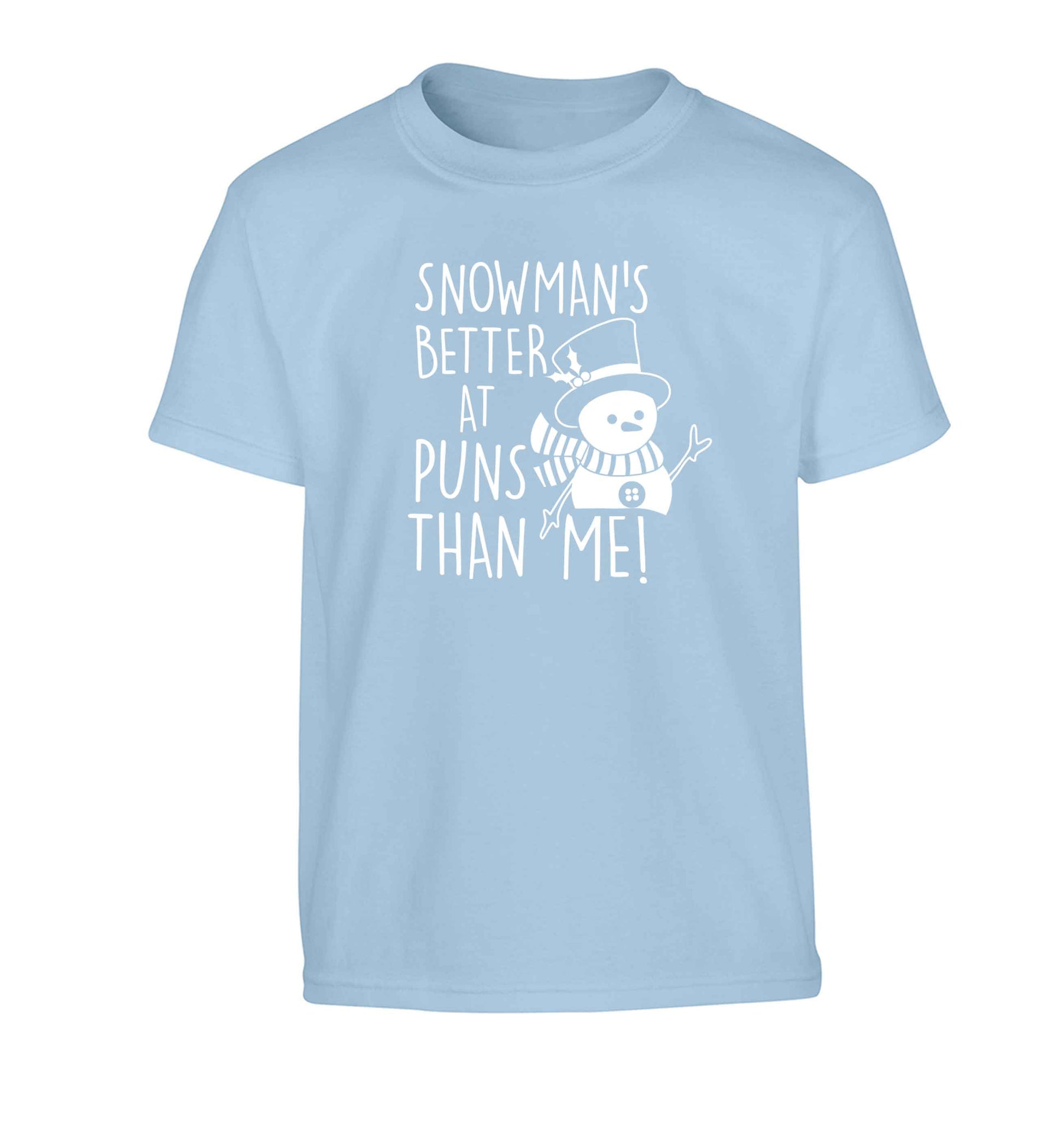 Snowman's Puns Me Children's light blue Tshirt 12-13 Years