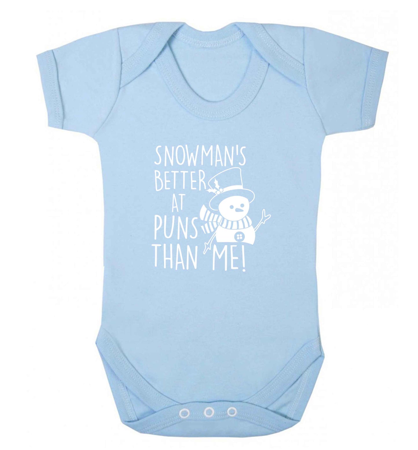 Snowman's Puns Me baby vest pale blue 18-24 months