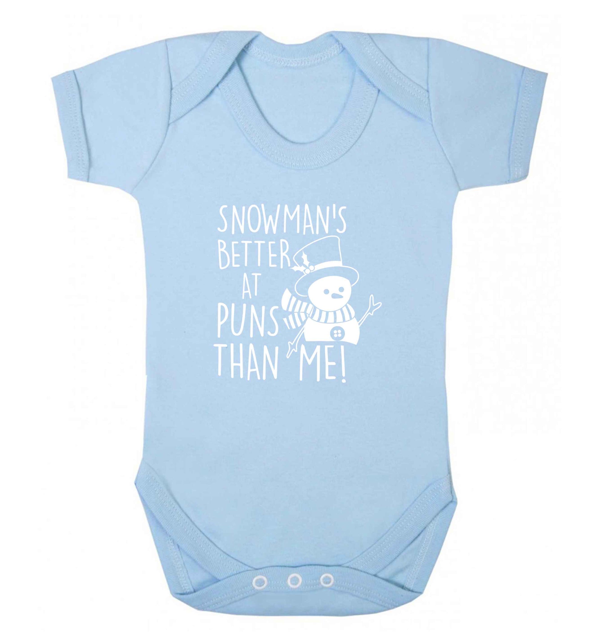 Snowman's Puns Me baby vest pale blue 18-24 months