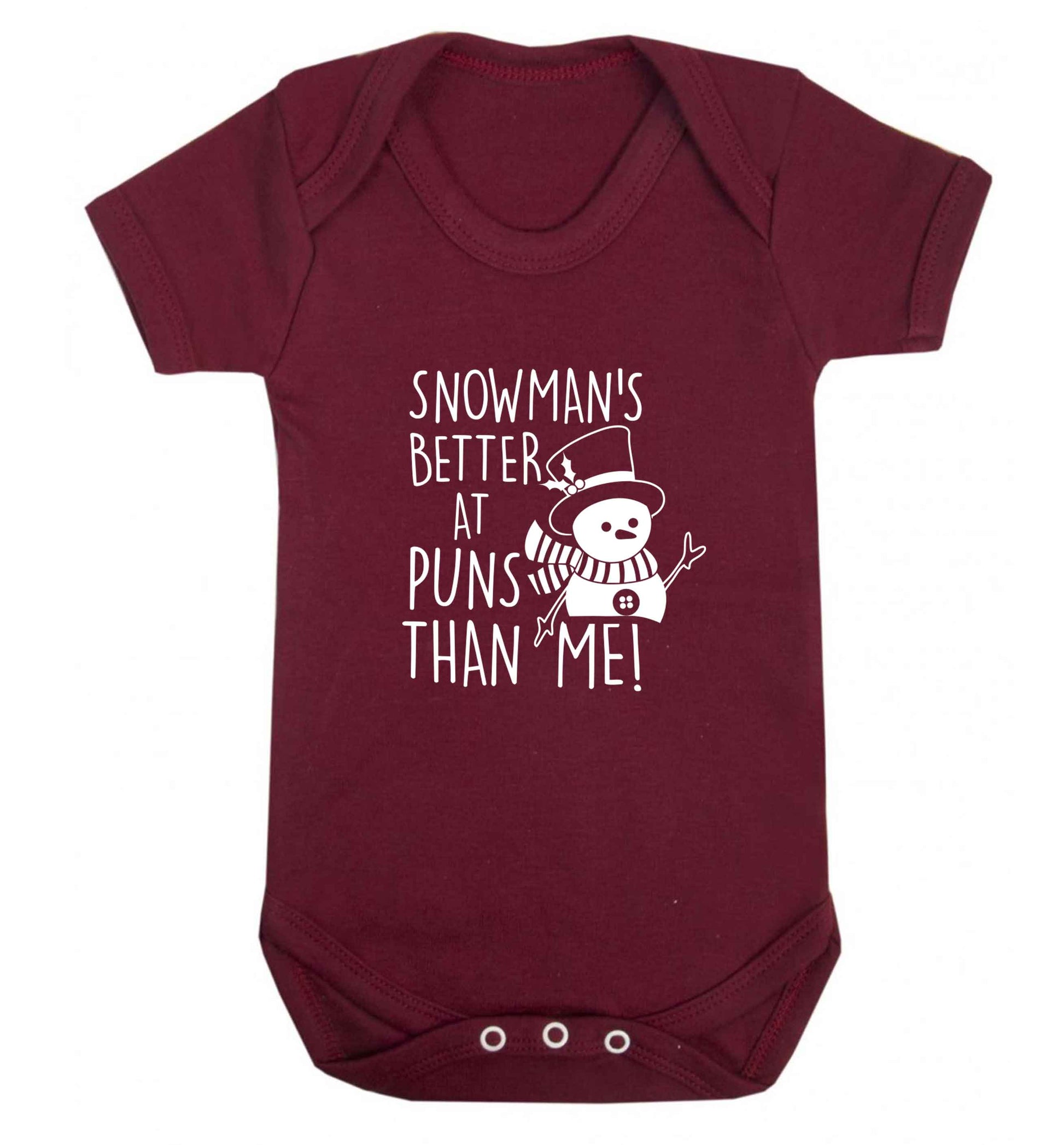 Snowman's Puns Me baby vest maroon 18-24 months