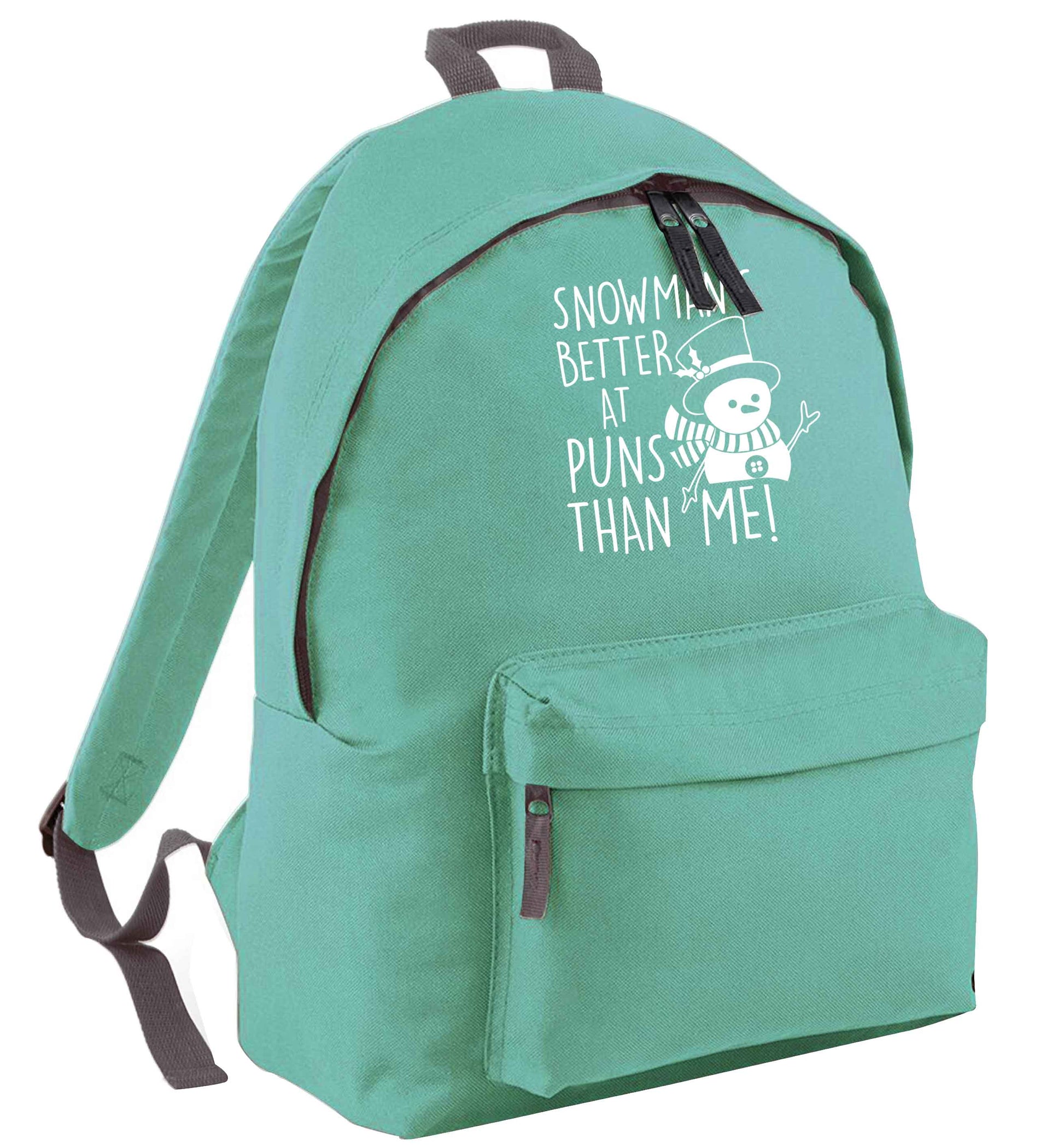 Snowman's Puns Me mint adults backpack