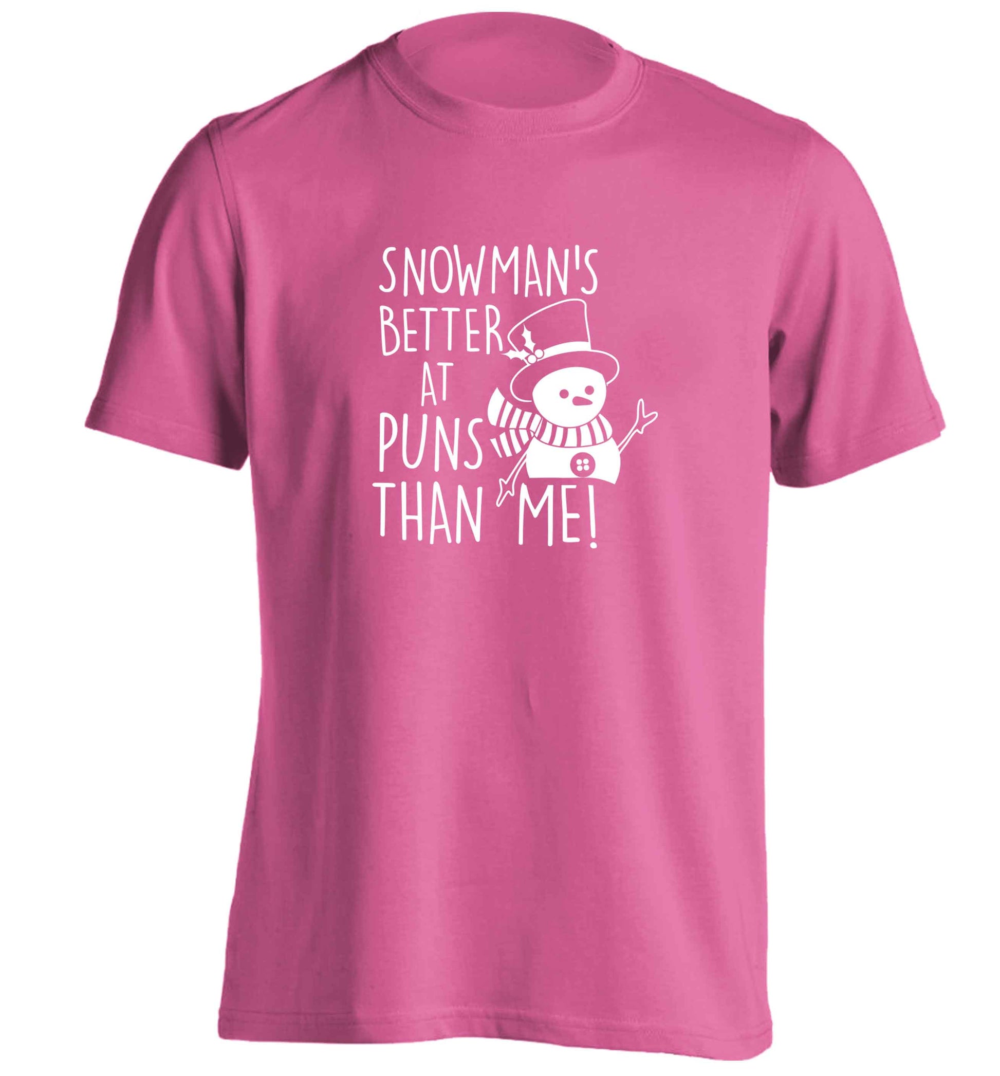 Snowman's Puns Me adults unisex pink Tshirt 2XL