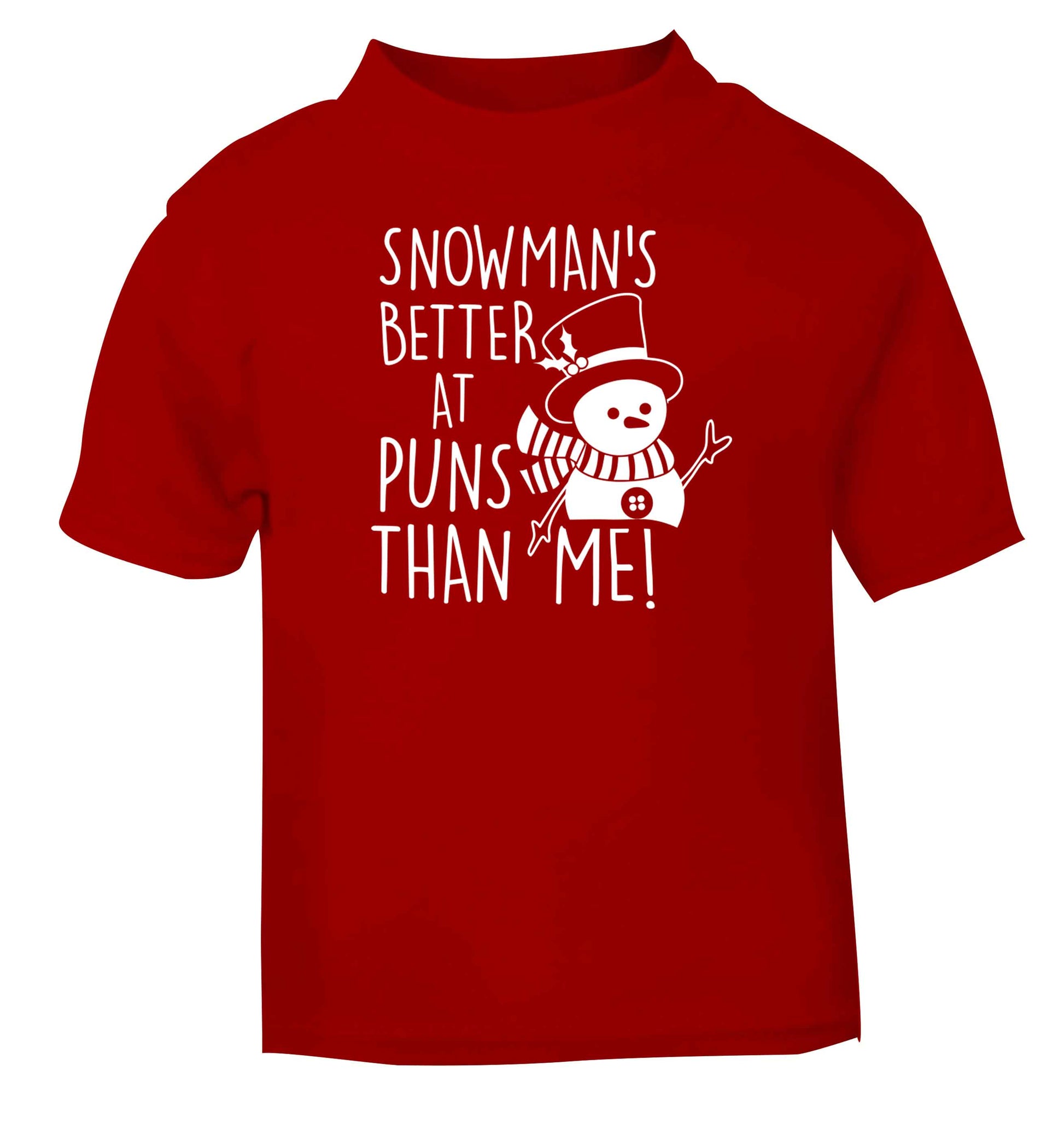 Snowman's Puns Me red baby toddler Tshirt 2 Years