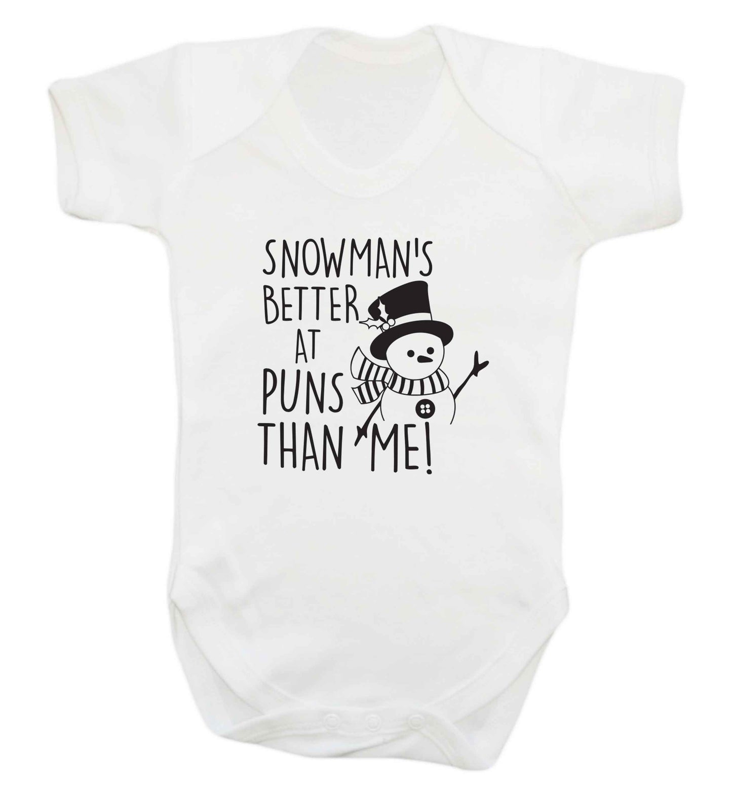 Snowman's Puns Me baby vest white 18-24 months