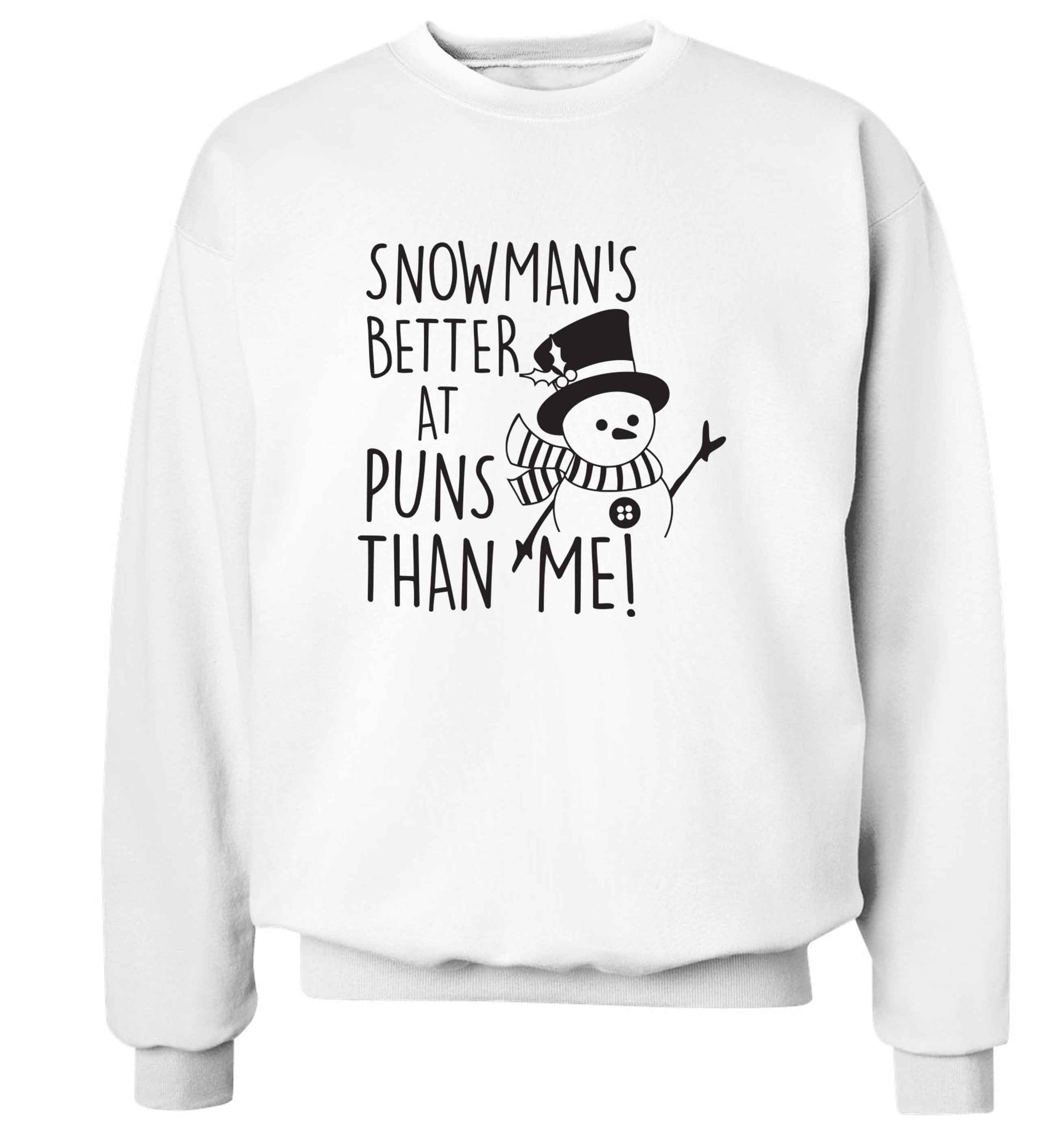 Snowman's Puns Me adult's unisex white sweater 2XL