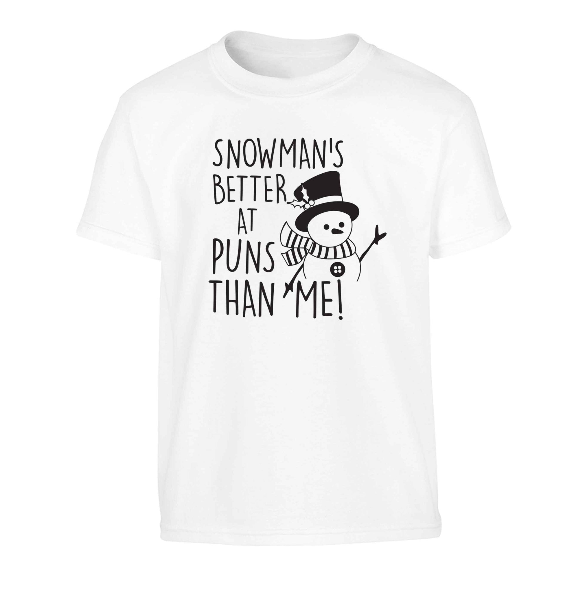 Snowman's Puns Me Children's white Tshirt 12-13 Years