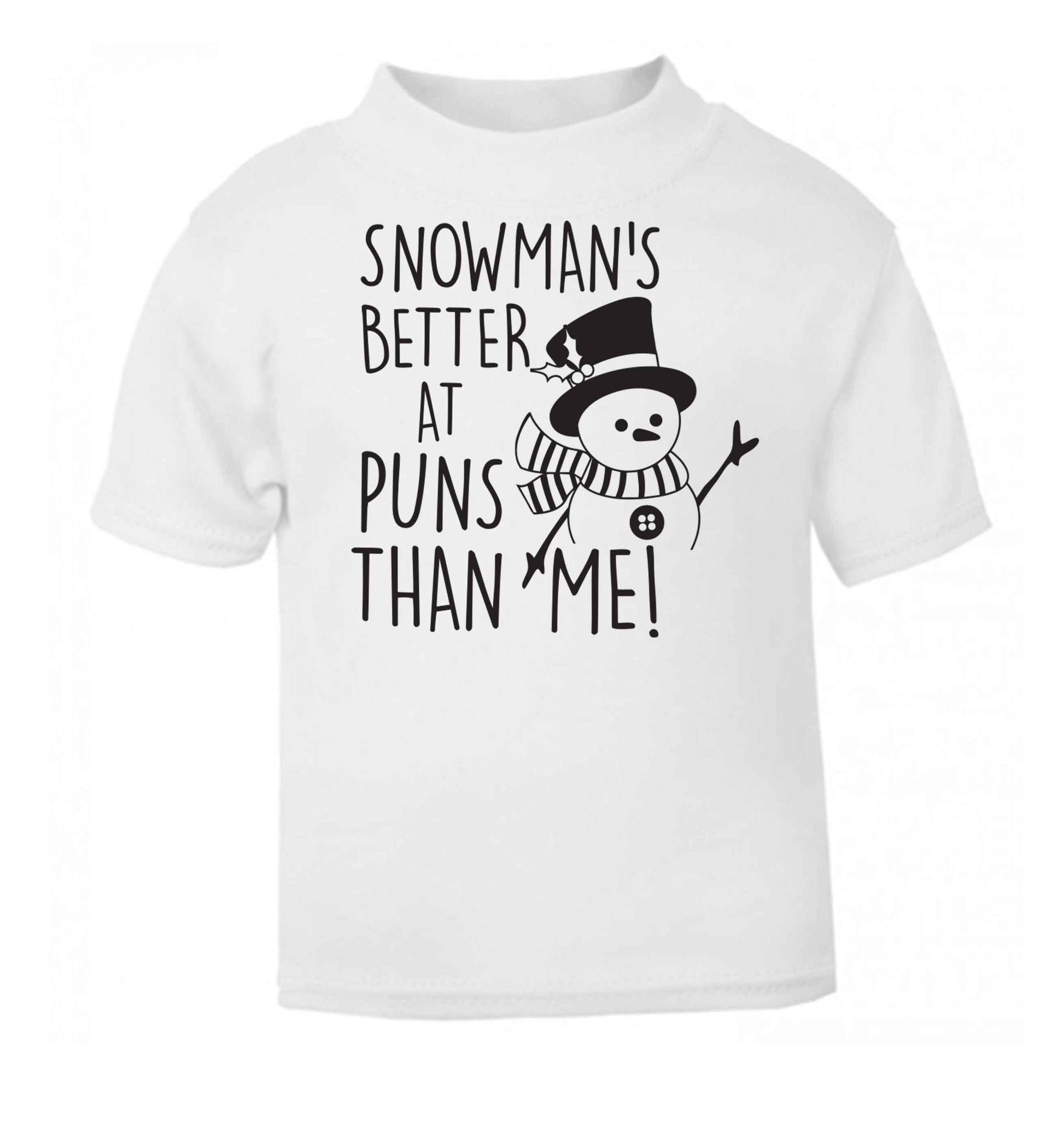 Snowman's Puns Me white baby toddler Tshirt 2 Years