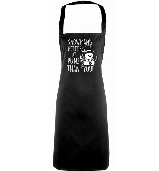 Snowman's Puns You adults black apron