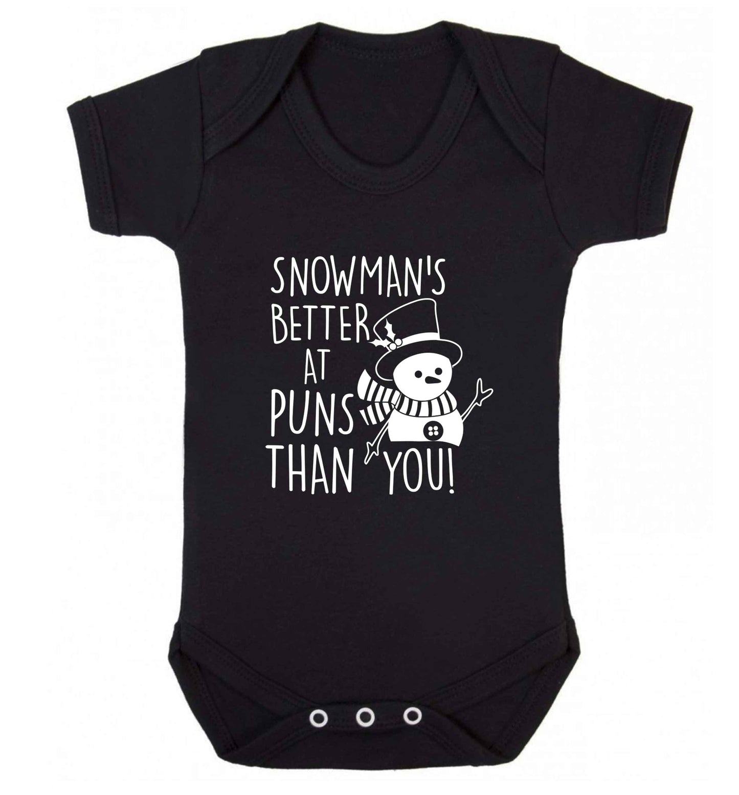 Snowman's Puns You baby vest black 18-24 months