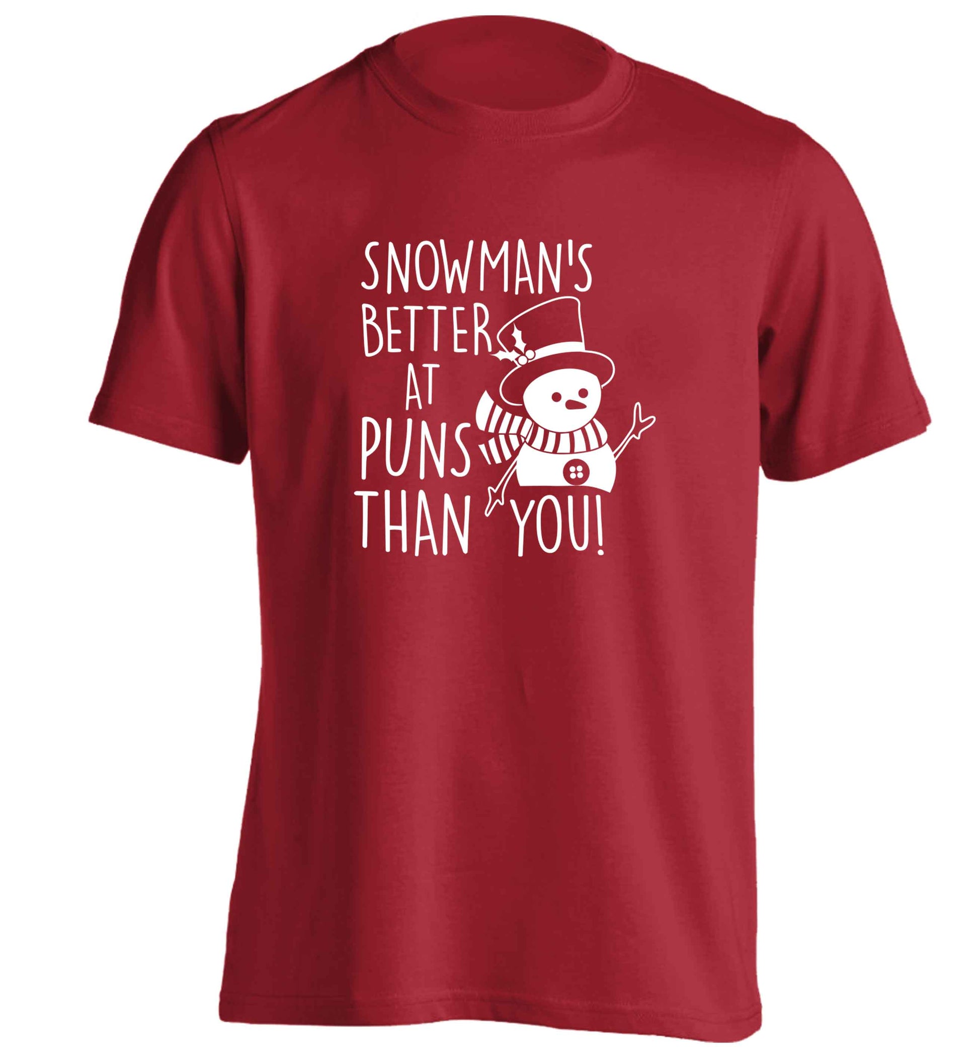 Snowman's Puns You adults unisex red Tshirt 2XL