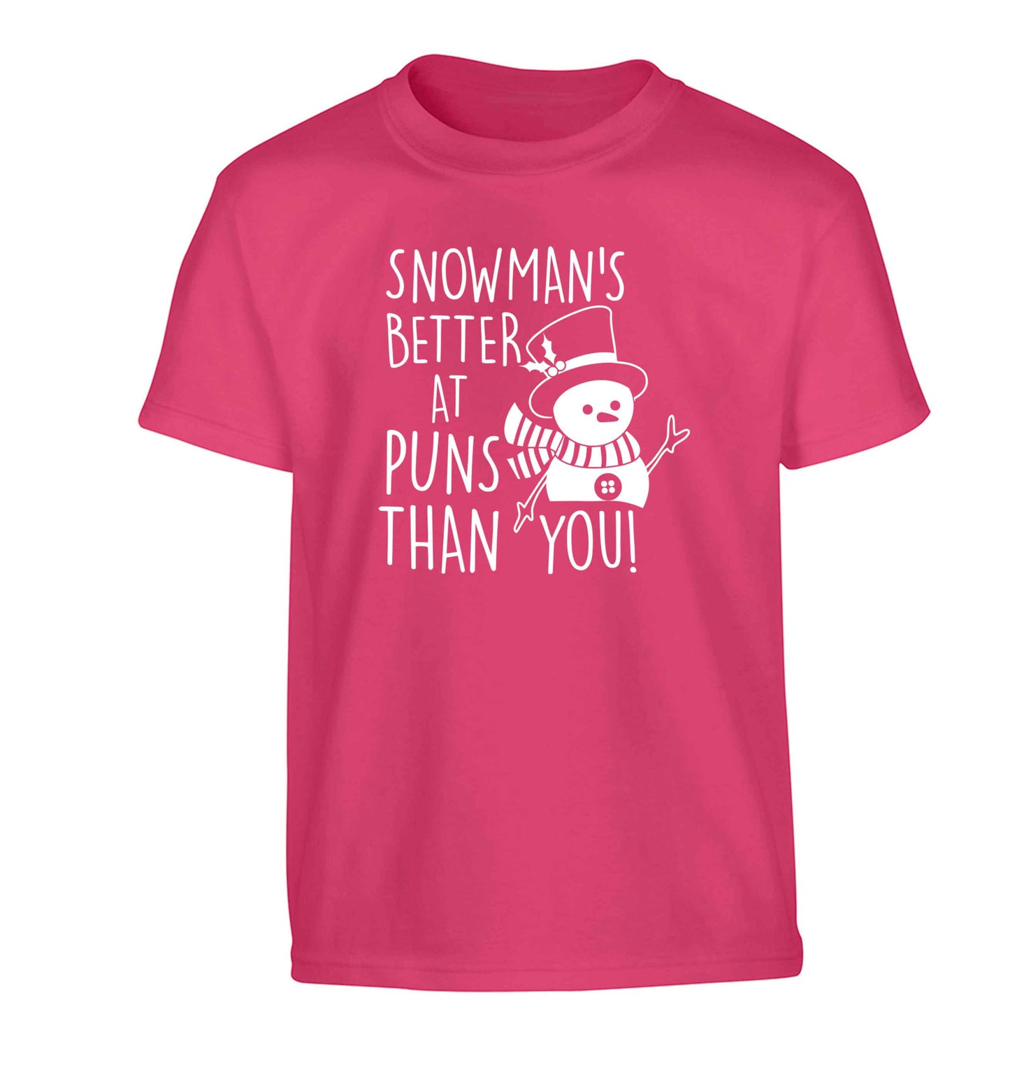 Snowman's Puns You Children's pink Tshirt 12-13 Years