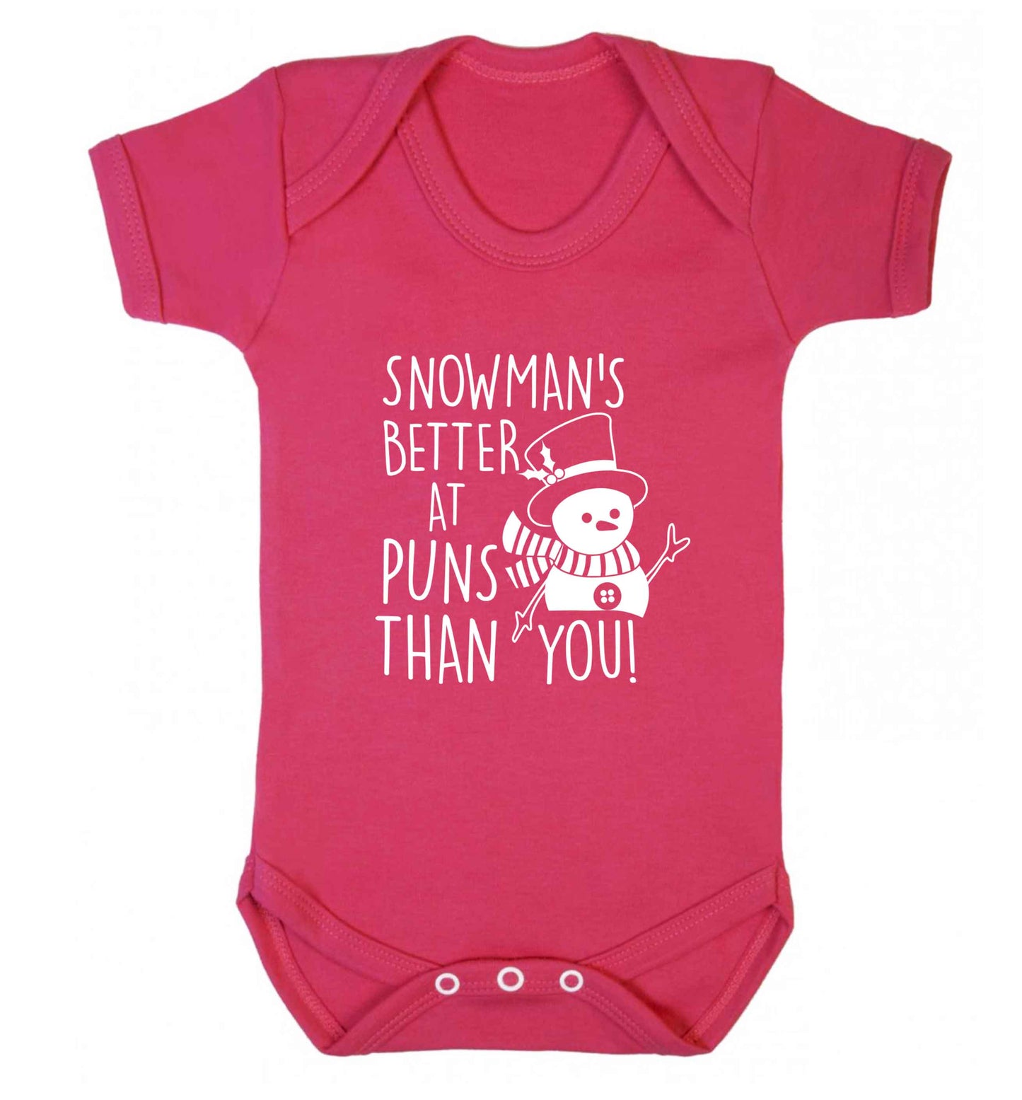 Snowman's Puns You baby vest dark pink 18-24 months